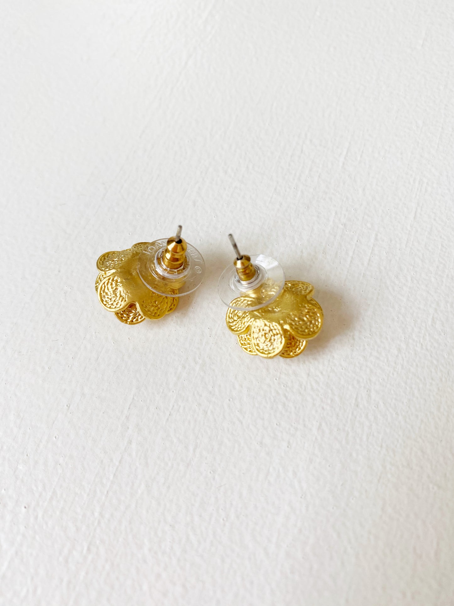 Gold Pearl Flower Studs