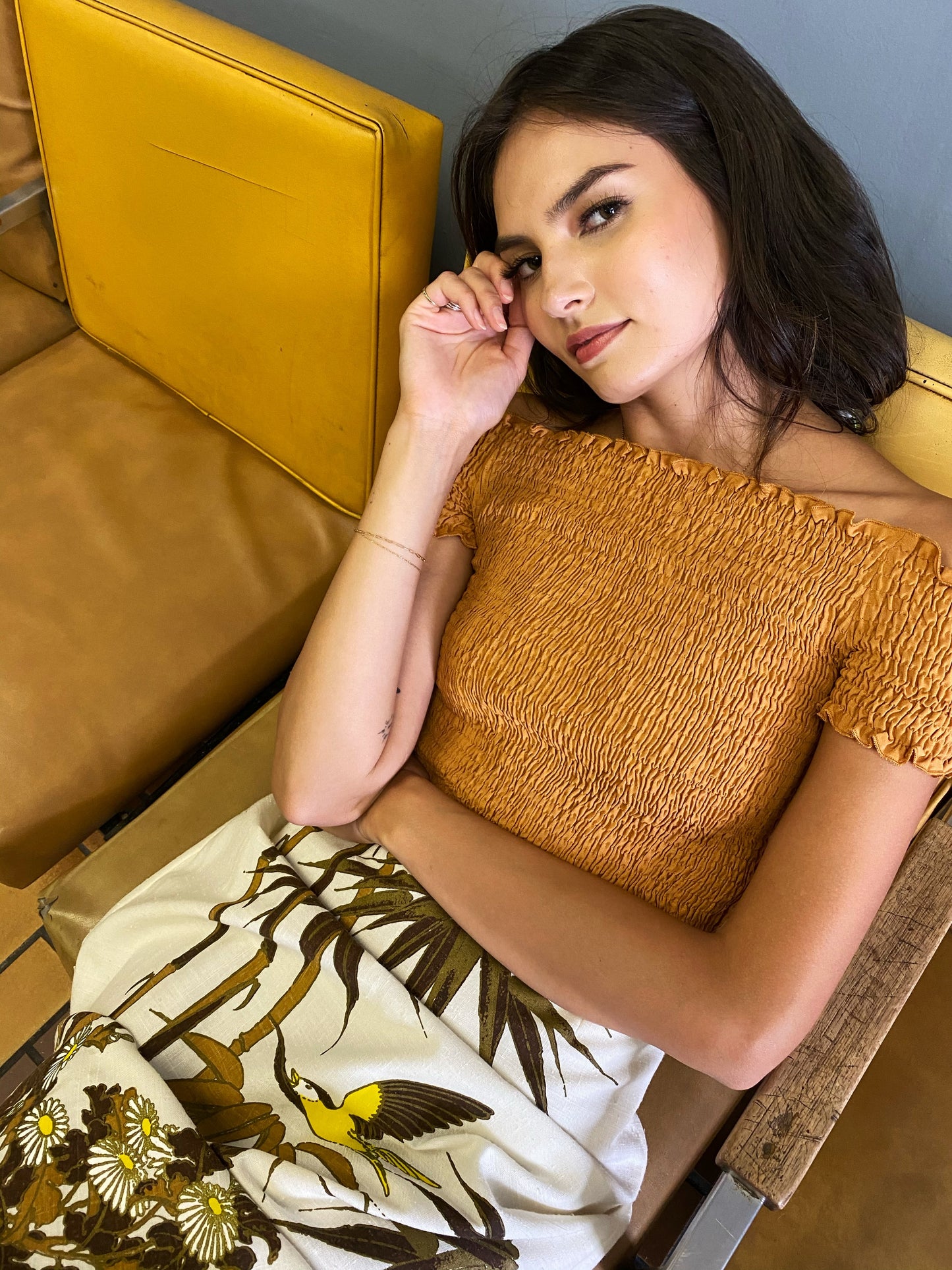 Hopper Smocked Top - Brown