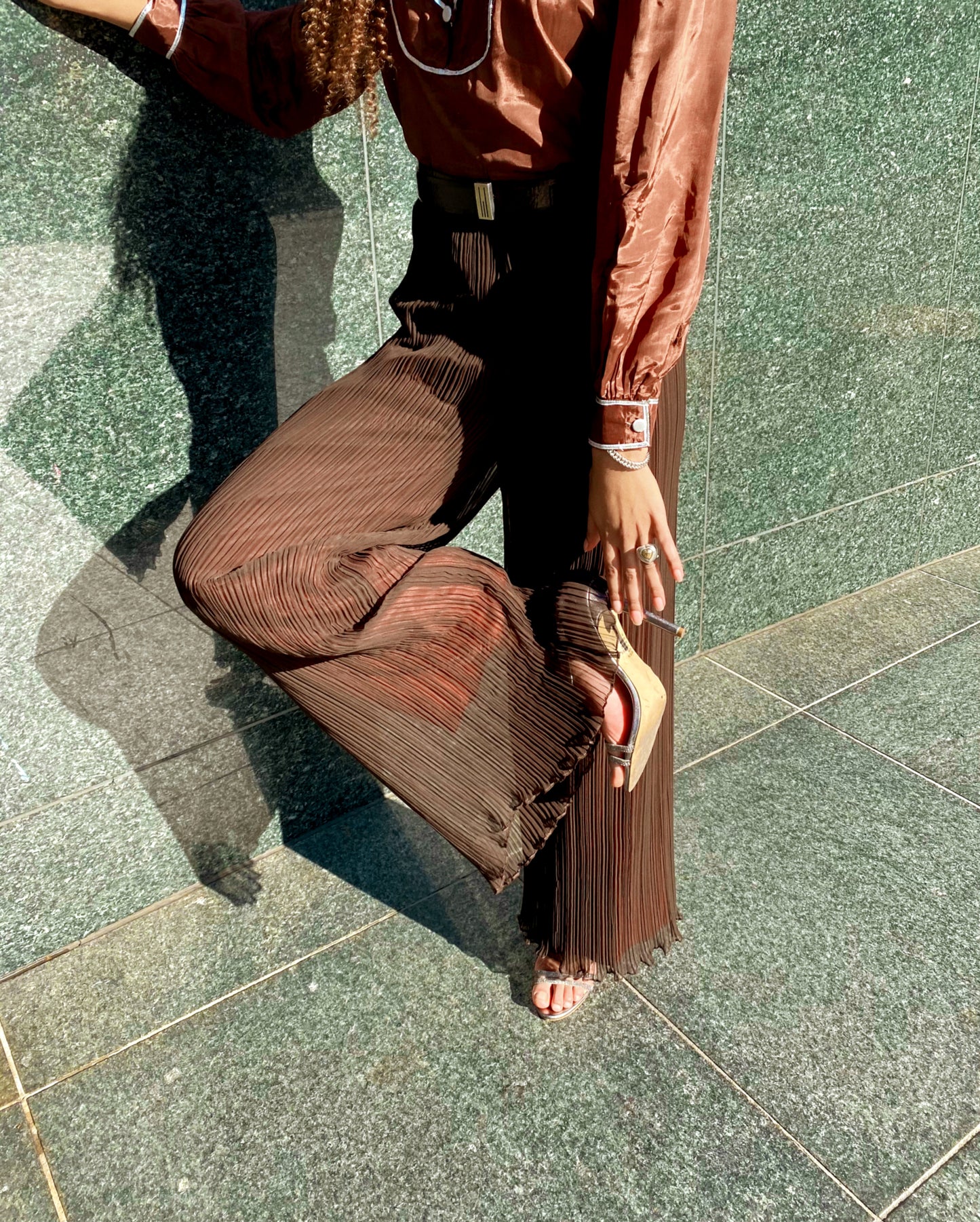 Vintage Anthony Muto Brown Micro Pleat Pants