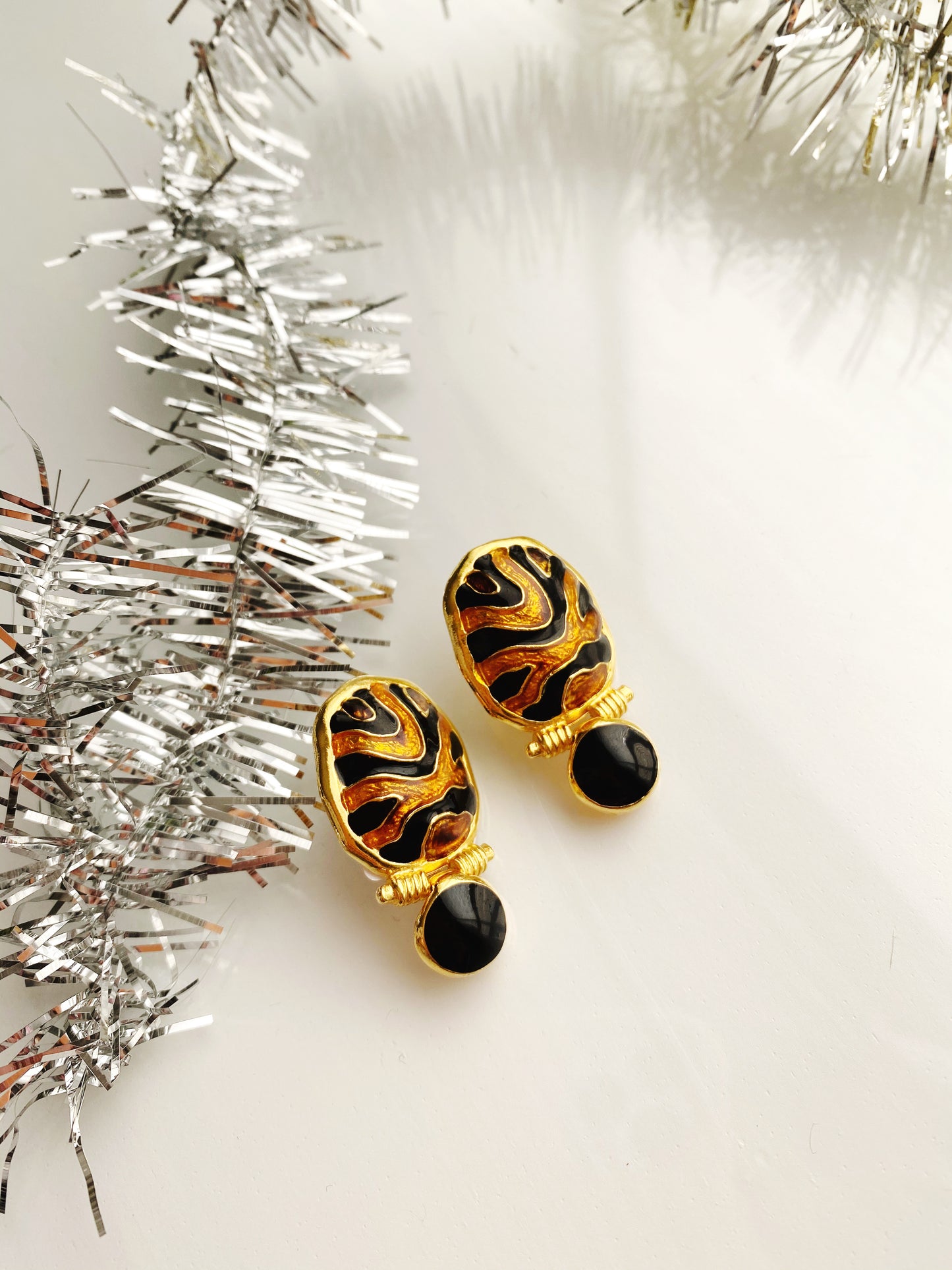 Enamel Leopard Print Earrings