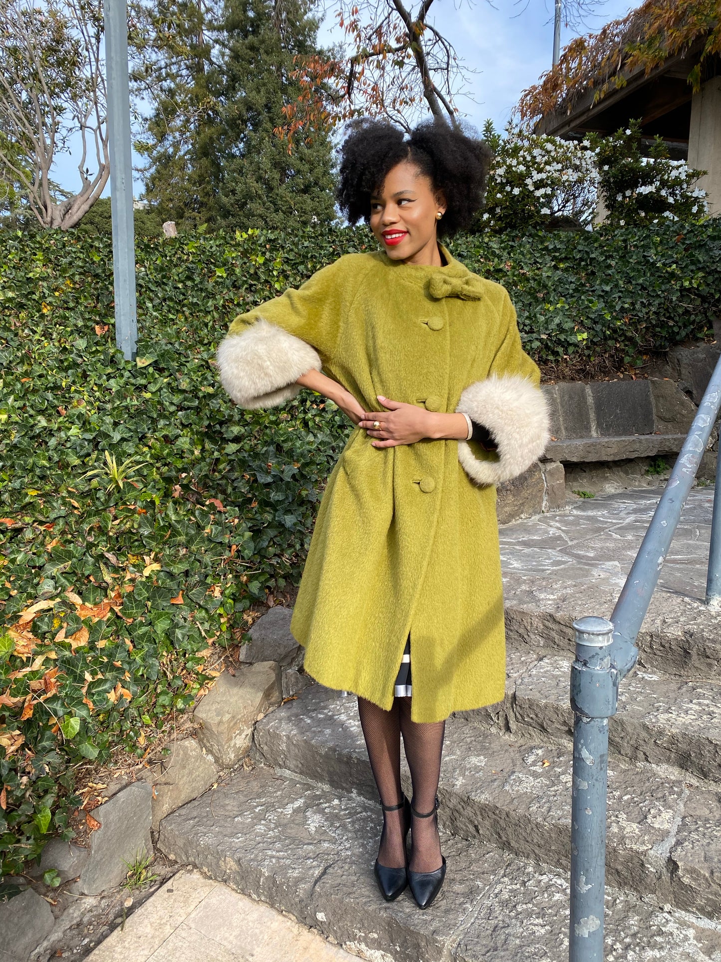1960s Lilli Ann Moss Green Coat