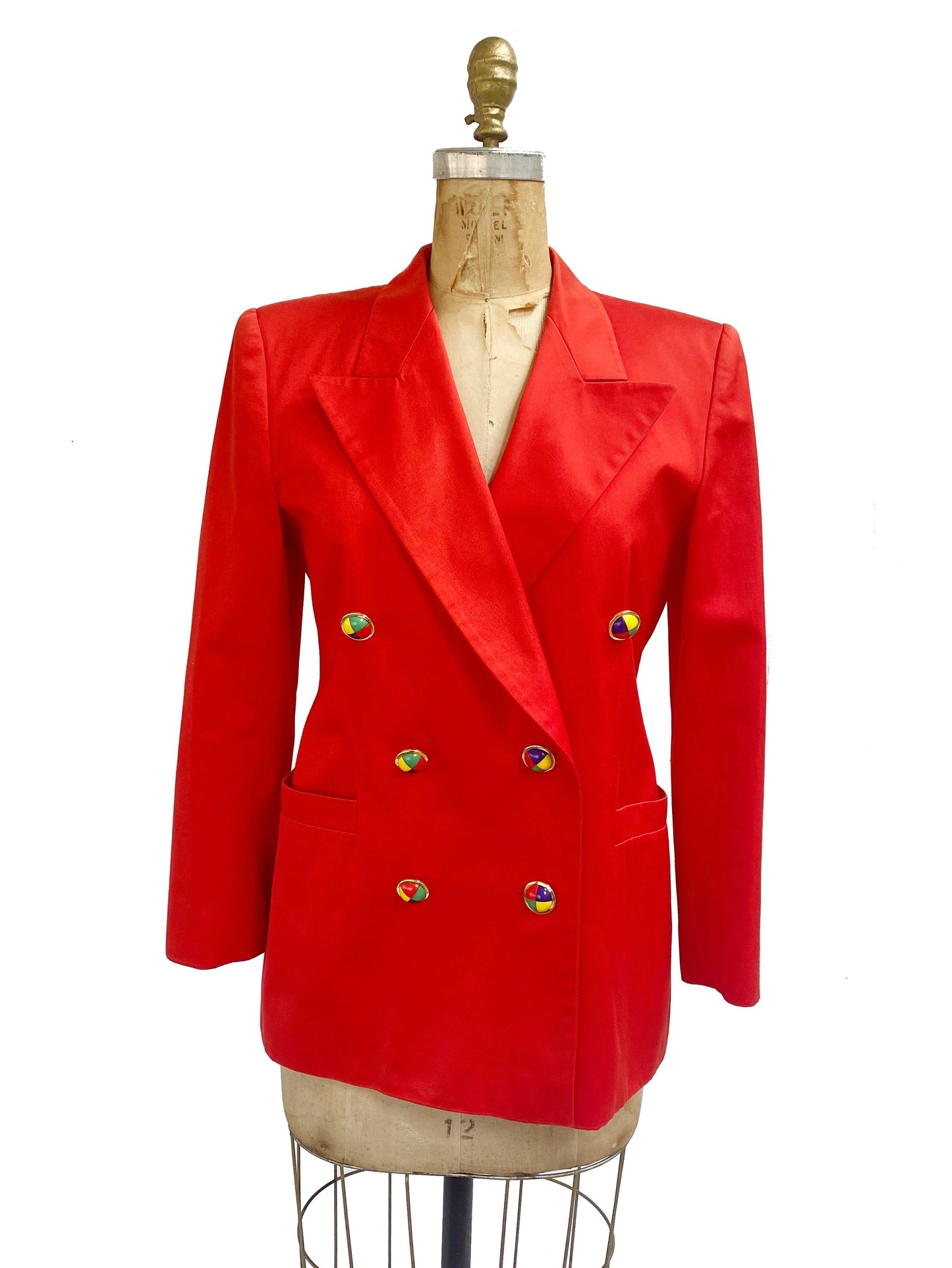 Vintage Escada Margaretha Ley Iconic Red Double Breasted Blazer
