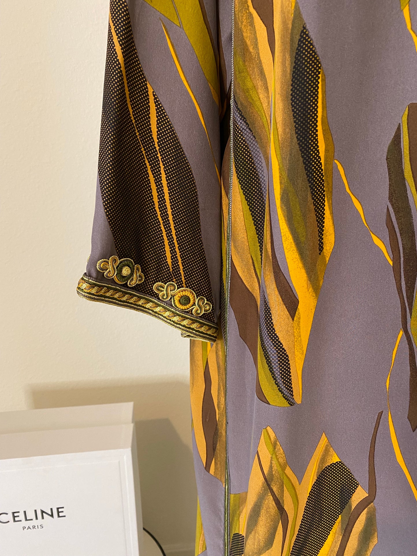 Silk Embroidered 70s Caftan