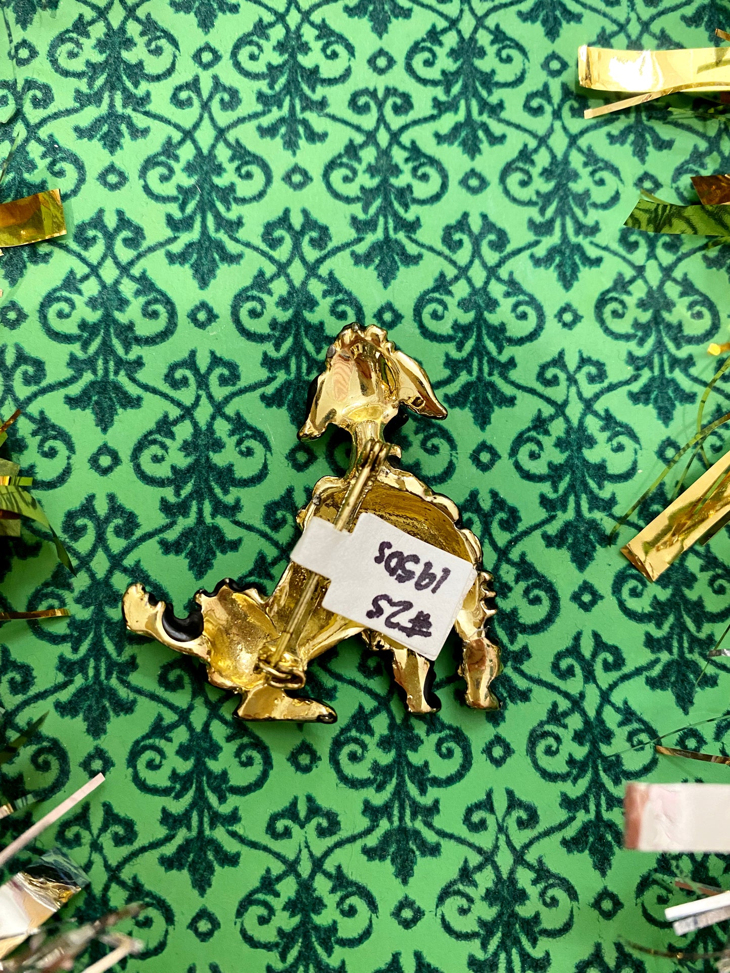 1950s Black and Gold Poodle Brooch