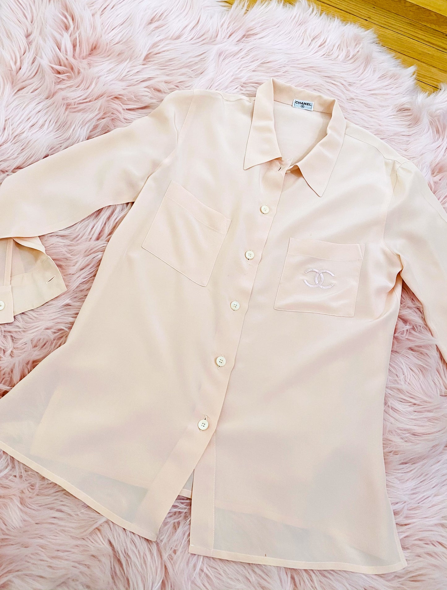 Chanel Silk Blouse - Blush Pink