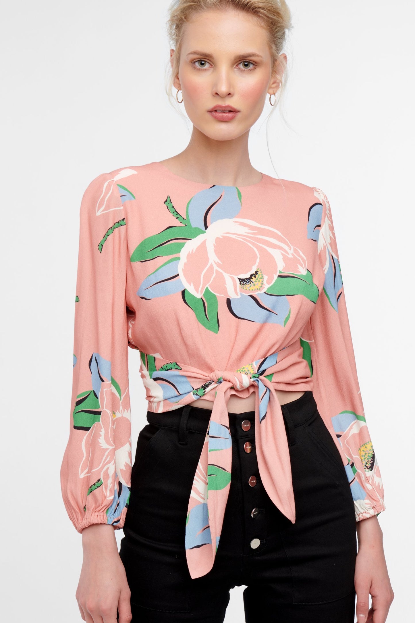 The Anais Wrap Top in Blush