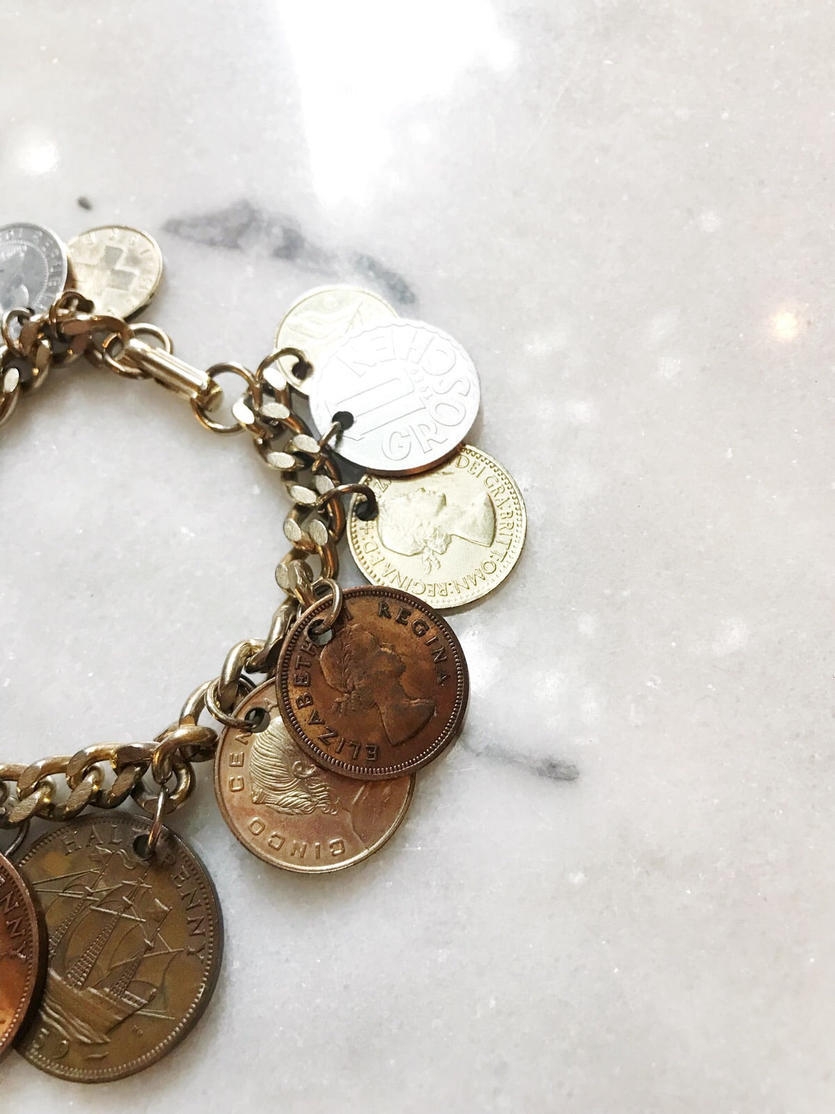 Vintage 1950s-60s Coin Bracelet