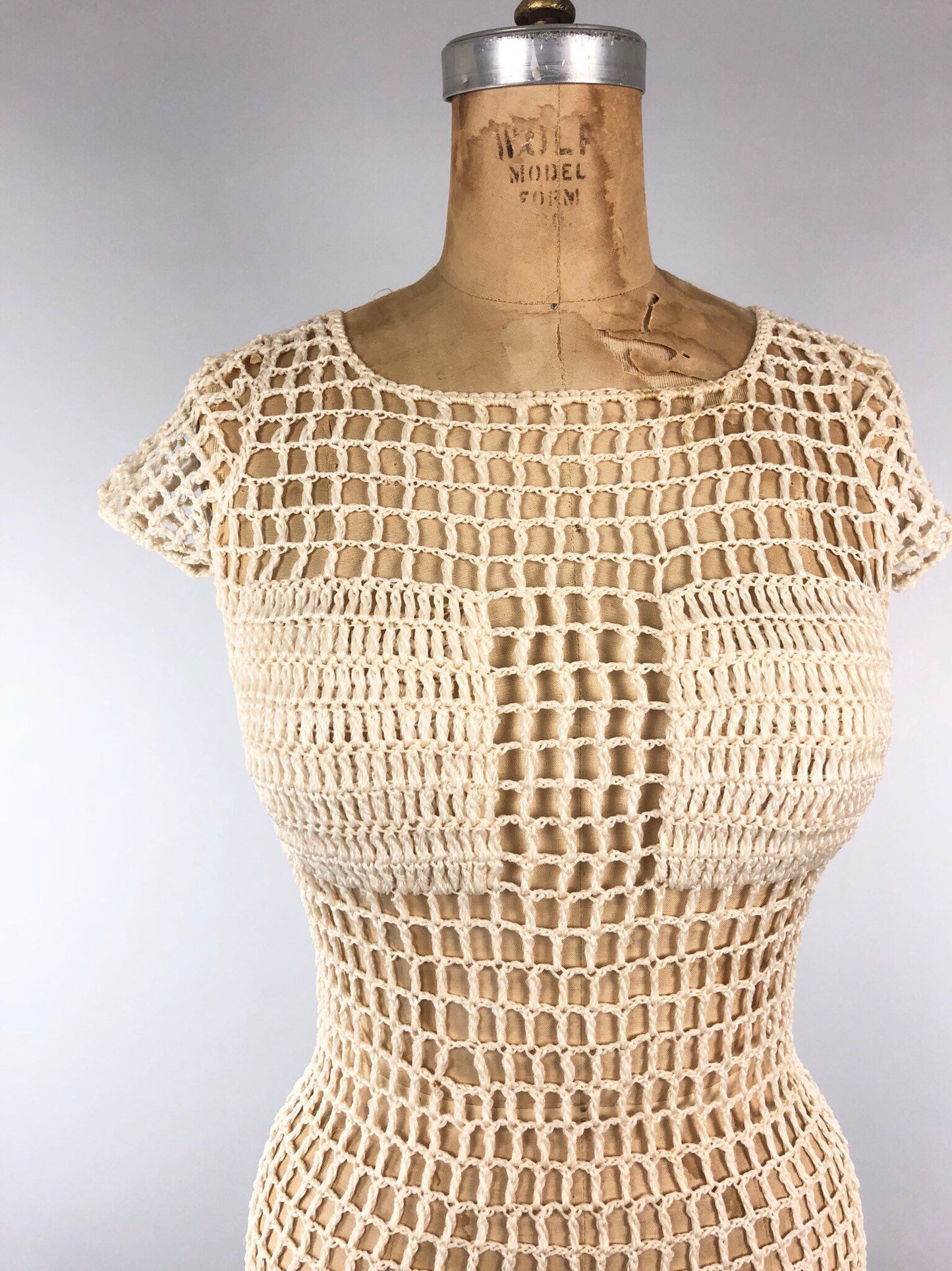 Rare 1960s Mod Mesh Mini Dress / Top