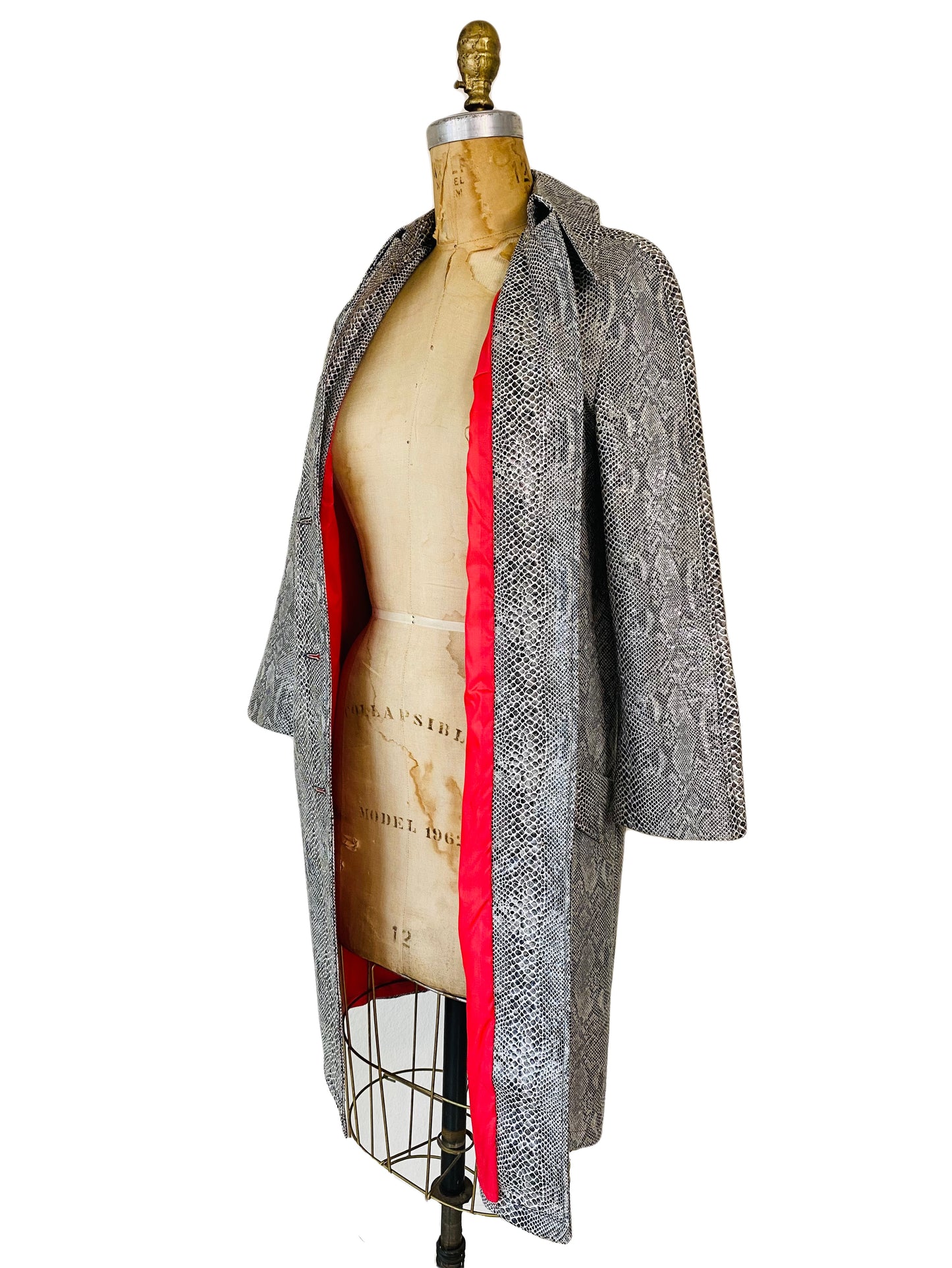60s Mod Snakeskin Leather Trench