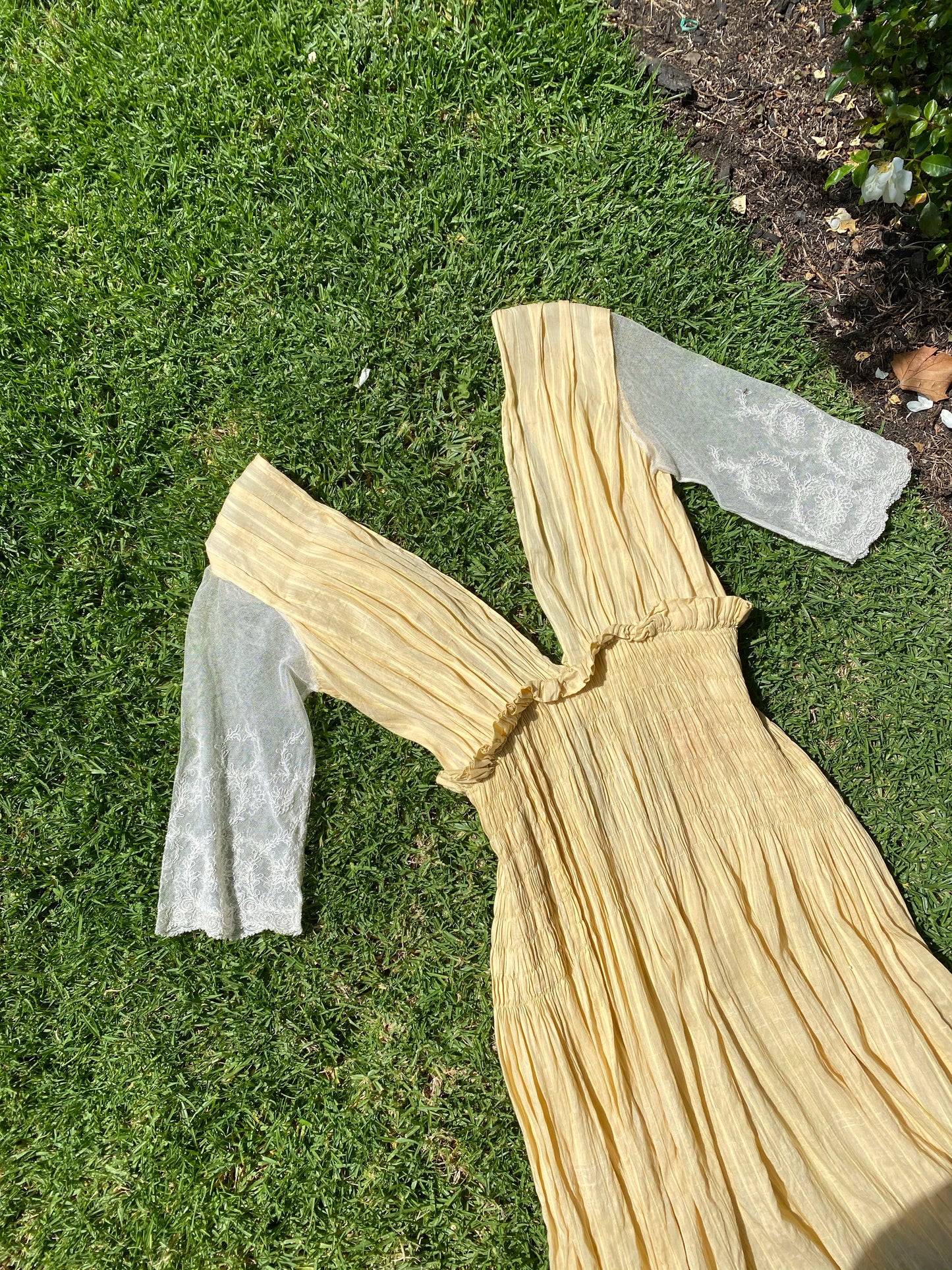 Victorian Yellow Cotton Dress