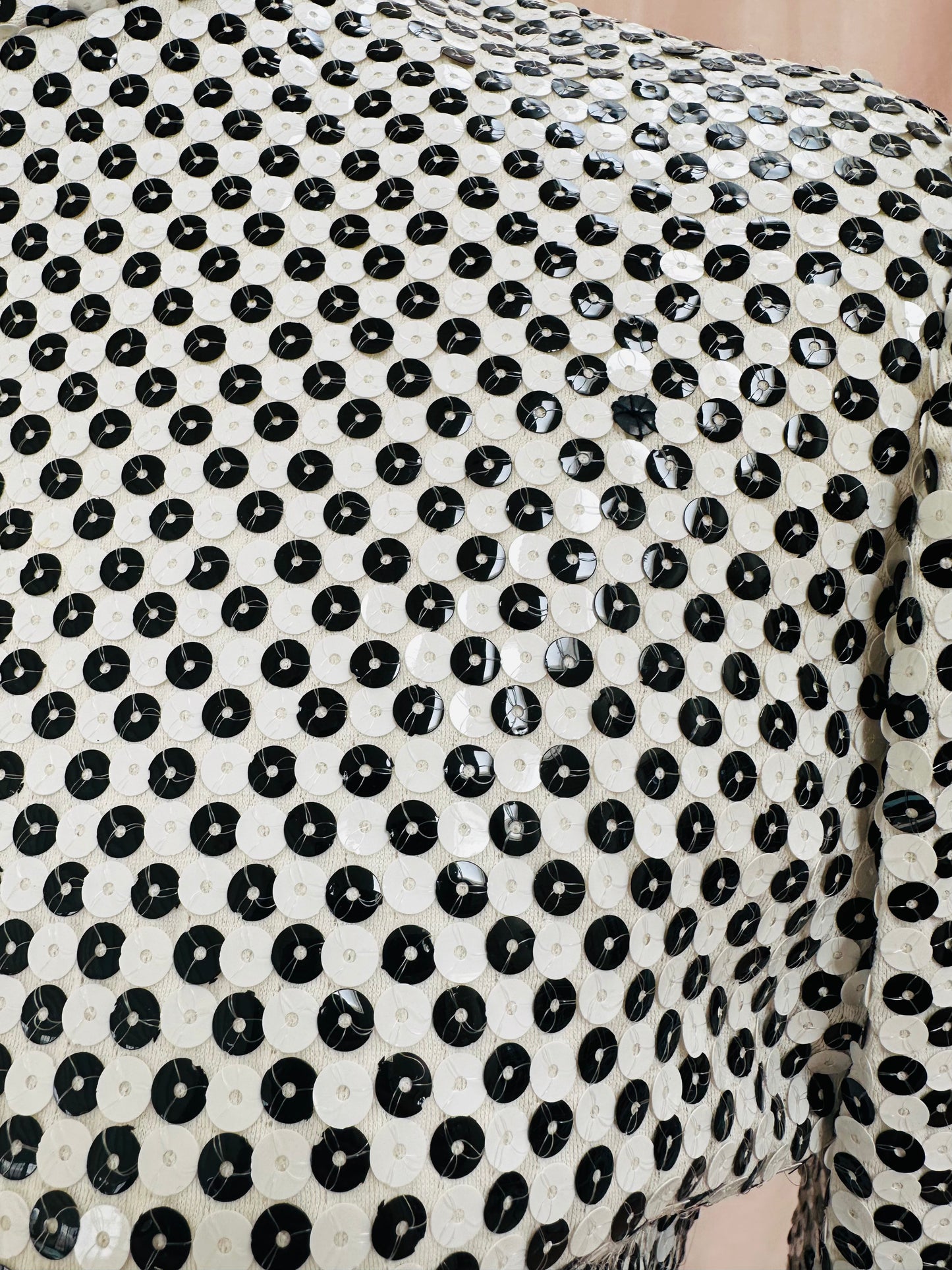 Documented Malcolm Starr Spring 1972 Black & White Checkerboard Print Dress