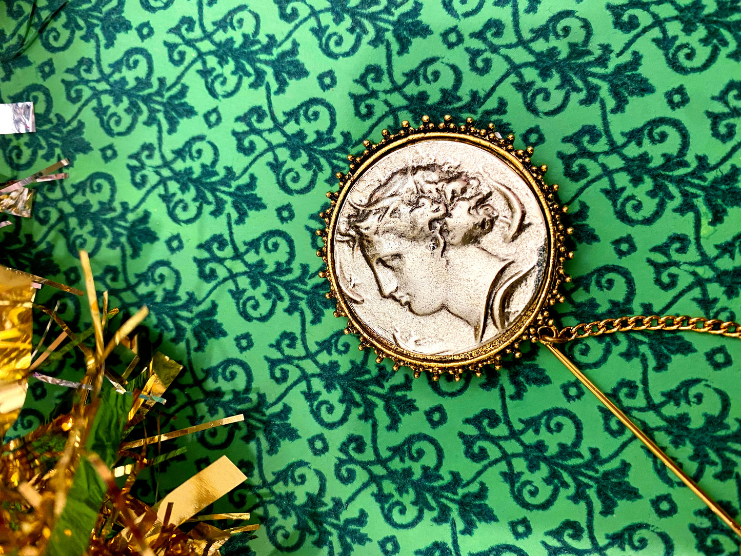 1950s-60s Signed ART Greek Coin Pin