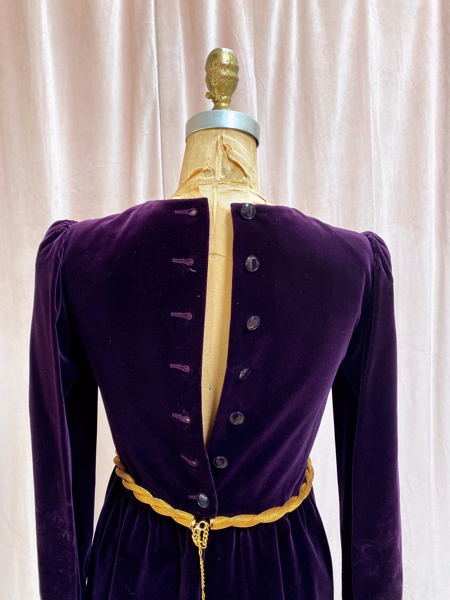 Rare Saint Laurent Rive Gauche Purple Velvet Dress