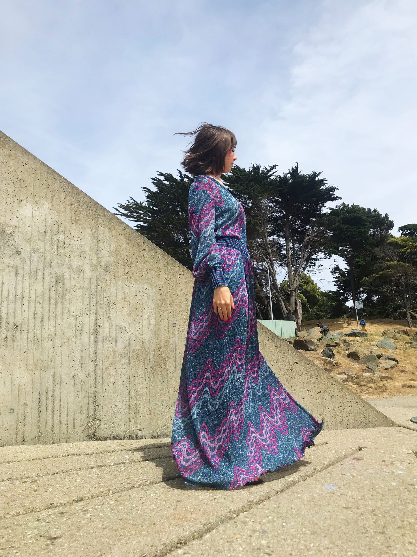 Vintage Missoni 1970s Metallic Lurex Gown