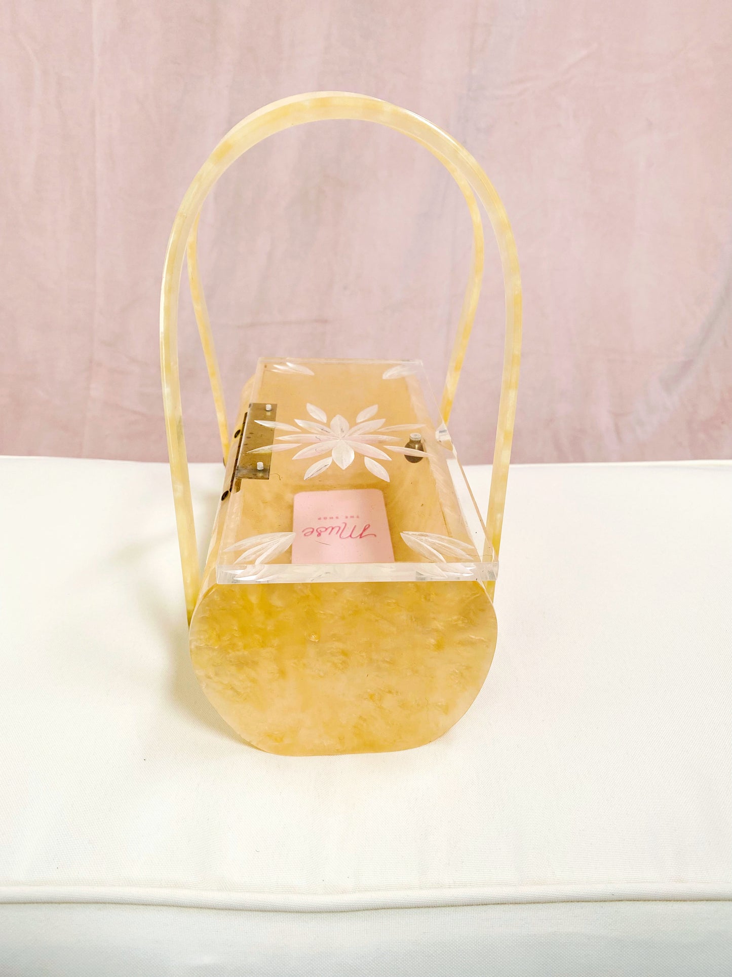 Butterscotch Yellow Lucite 1950s Box Purse