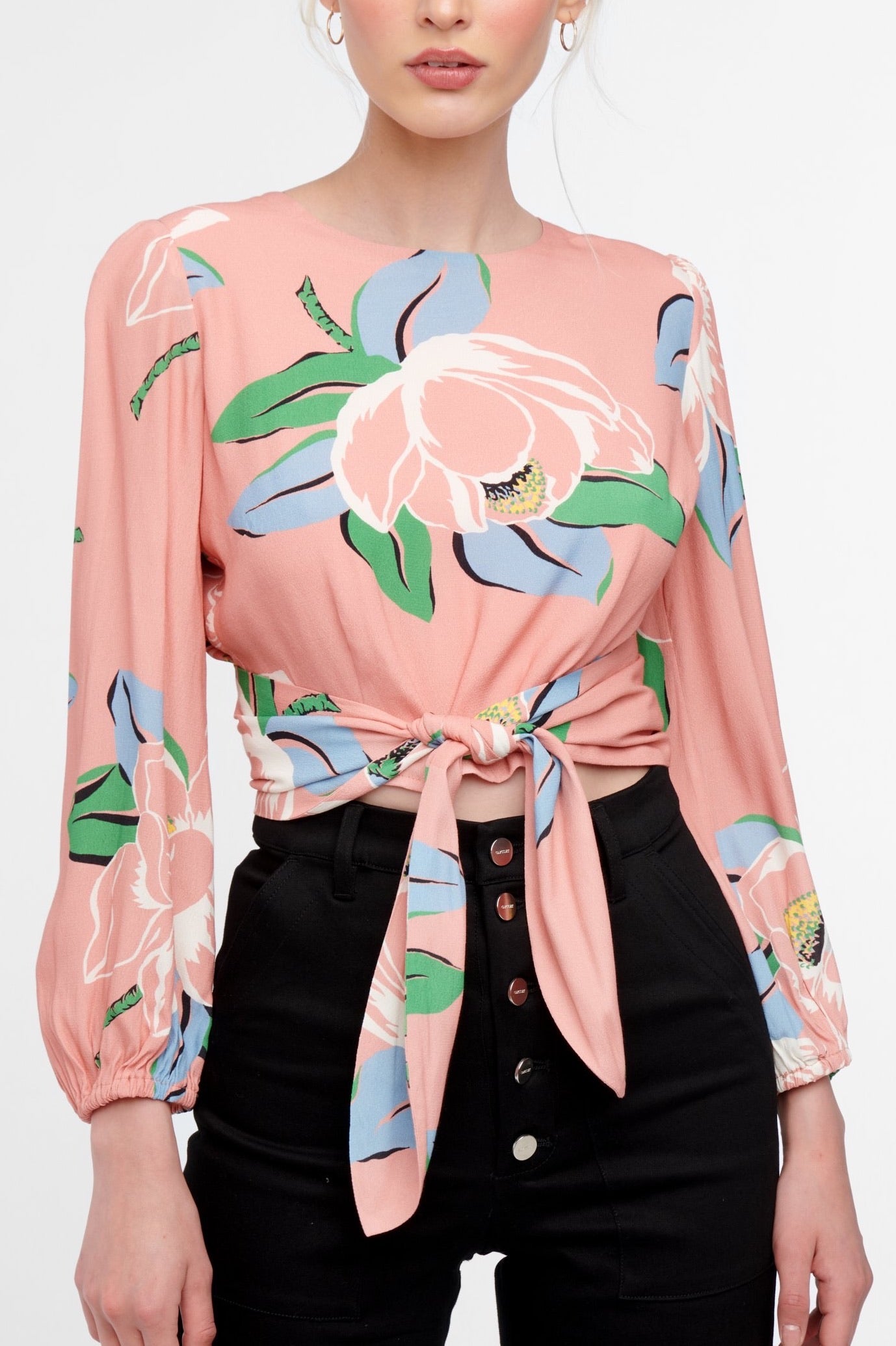 The Anais Wrap Top in Blush