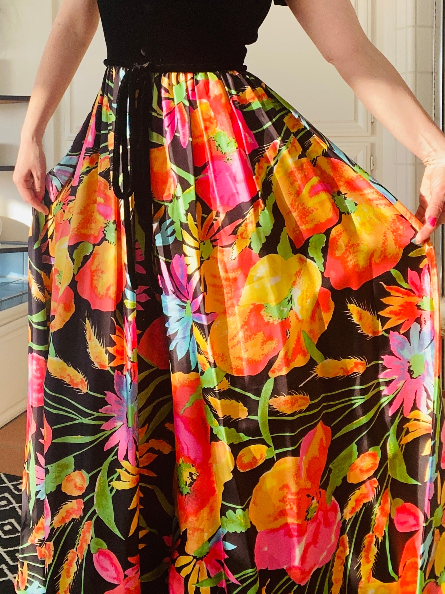 60s Silk Palazzo Pant Jumpsuit