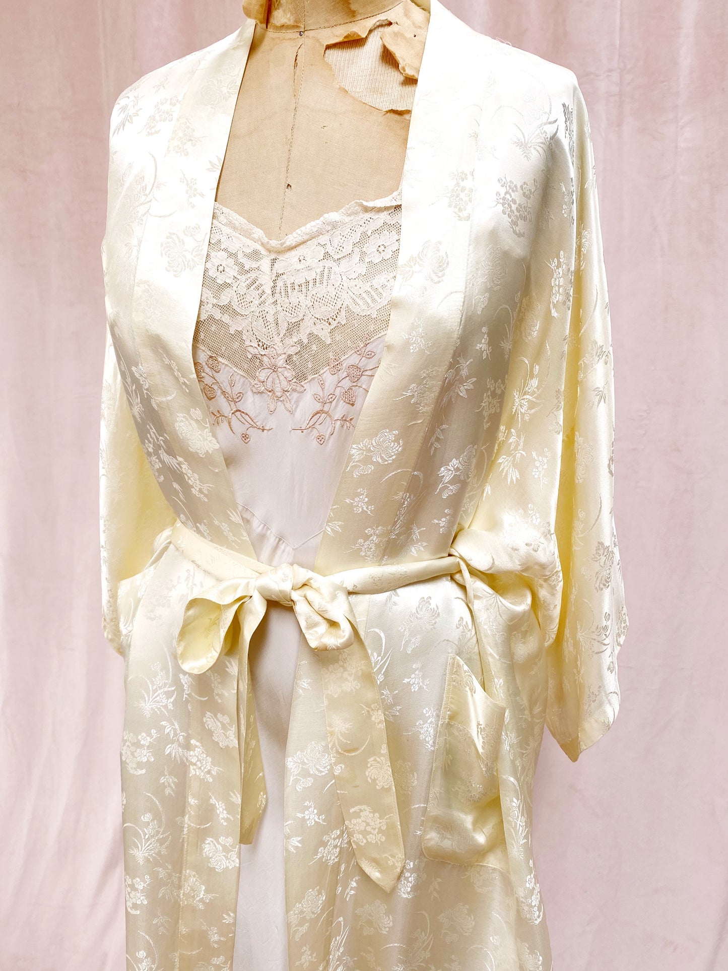1950s Ivory Silk Robe