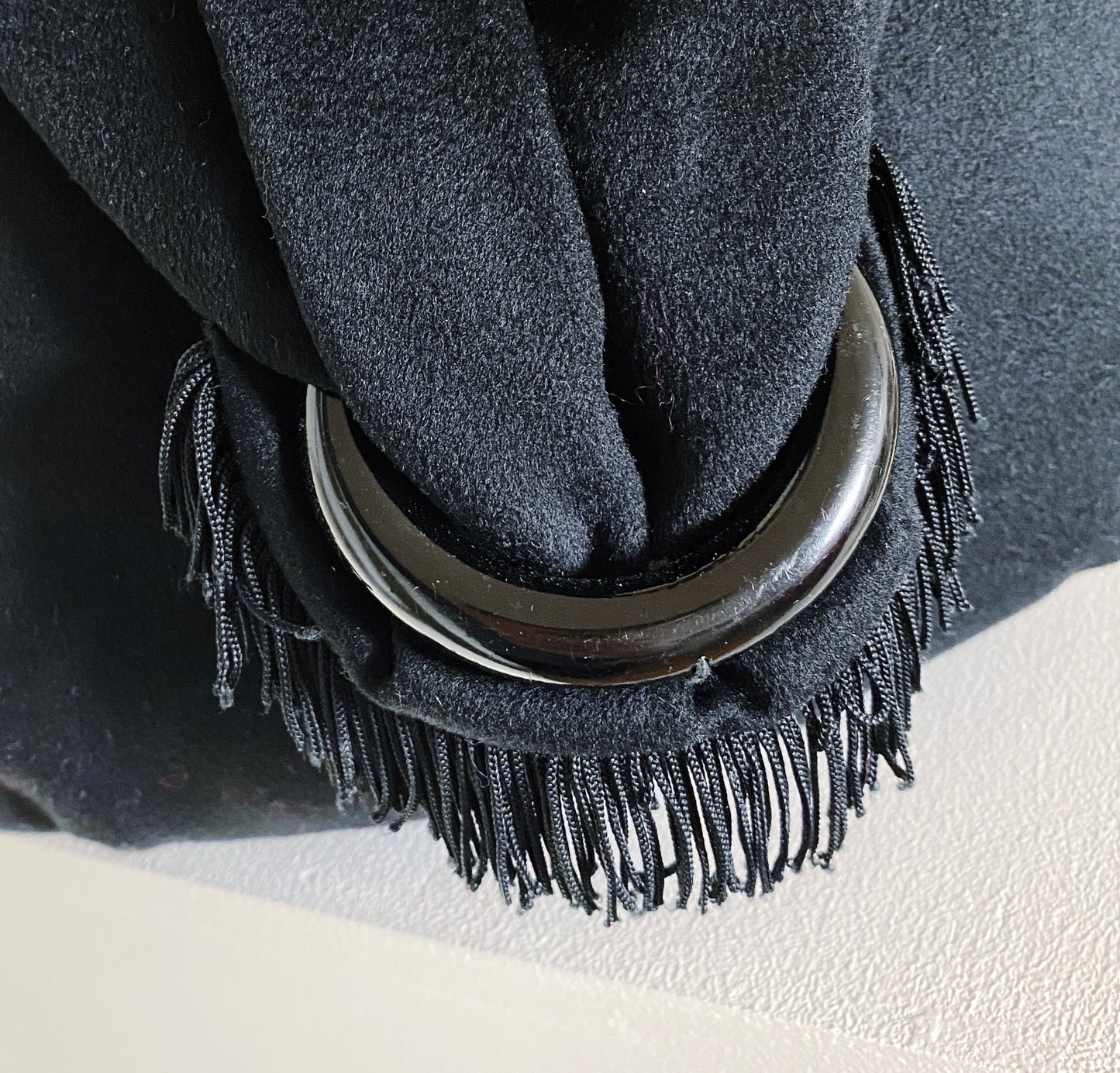 1940s Felted Wool Fringe Bag