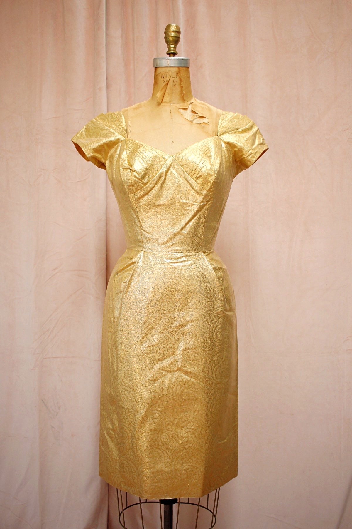 The Jayne | Vintage Gold Lam Party Dress Muse The Jayne | Vintage Gold Lam Party Dress Muse