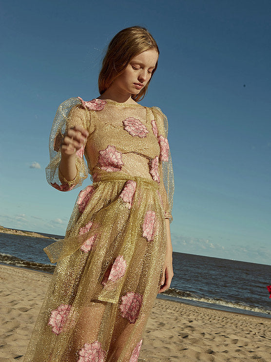 Tach Laia Floral Sheer Dress