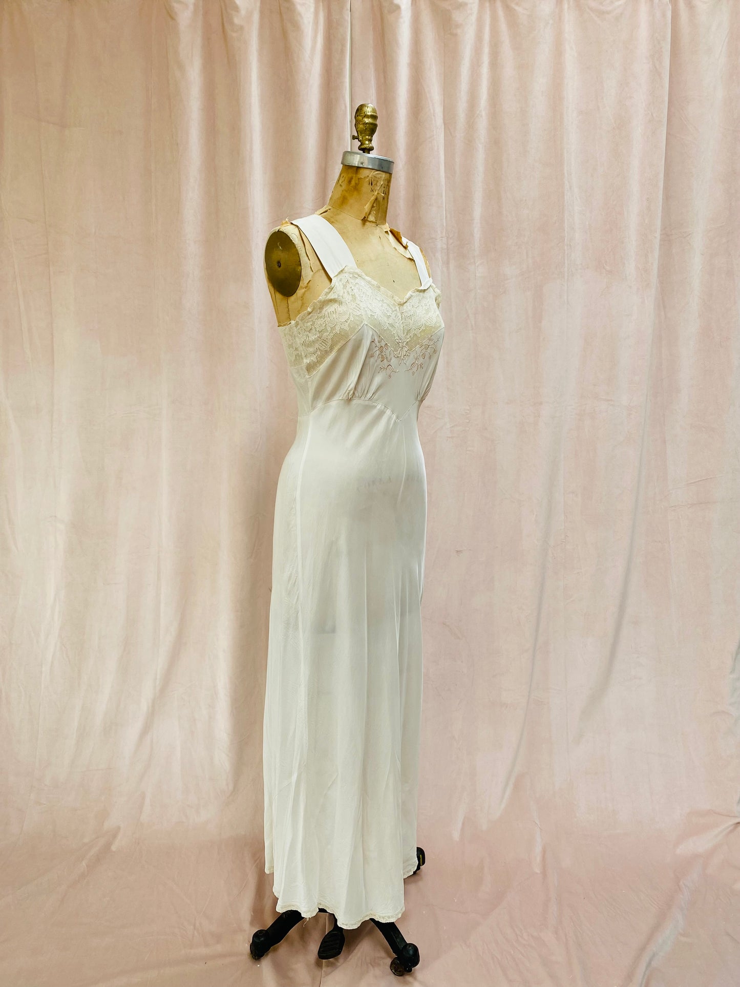 1930s Bias Cut Nightgown Slip Dress