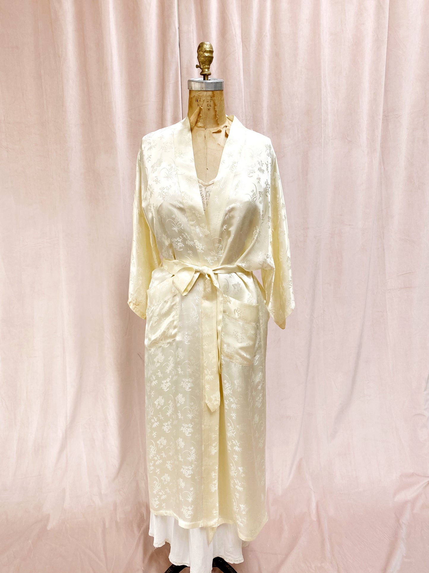 1950s Ivory Silk Robe