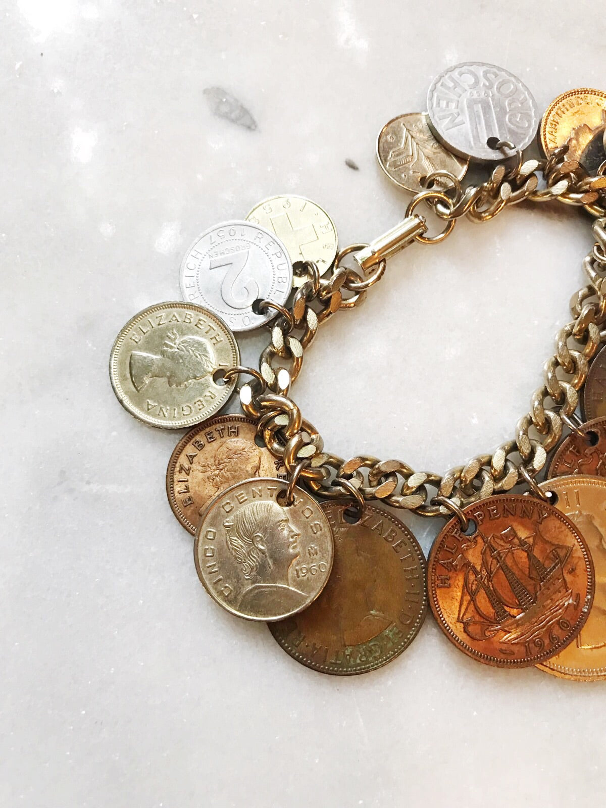Vintage 1950s-60s Coin Bracelet