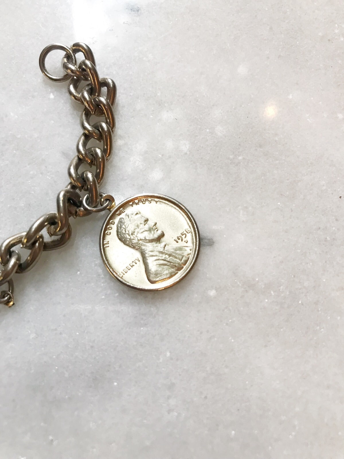 Vintage Silver Coin Bracelet - 1958 penny