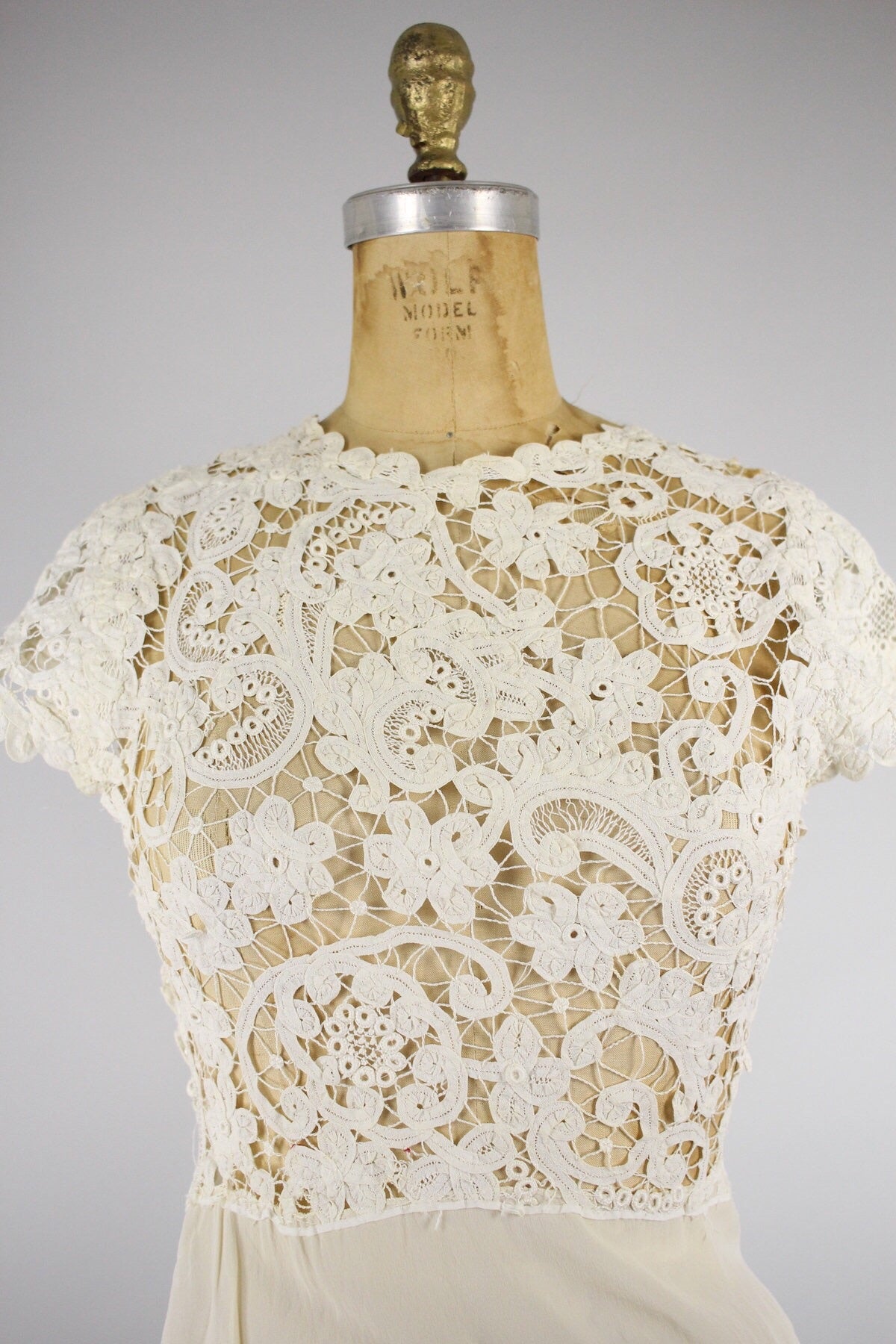 Gorgeous Antique Battenburg Lace Blouse