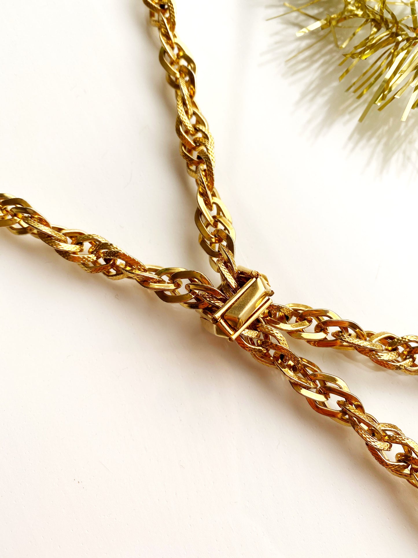 70s Gold Fringe Lariat Necklace