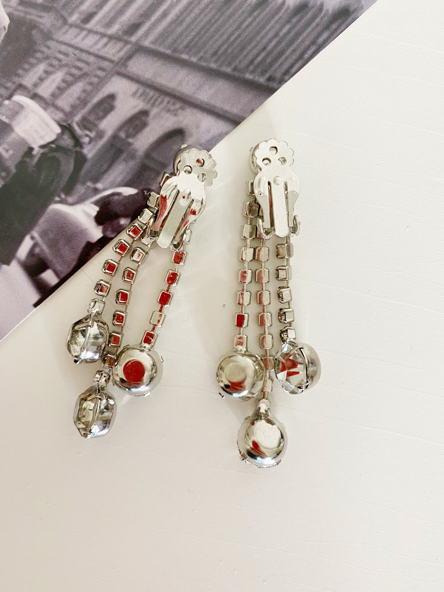 Vintage Oversized Crystal and Rhinestone Drop Earrings