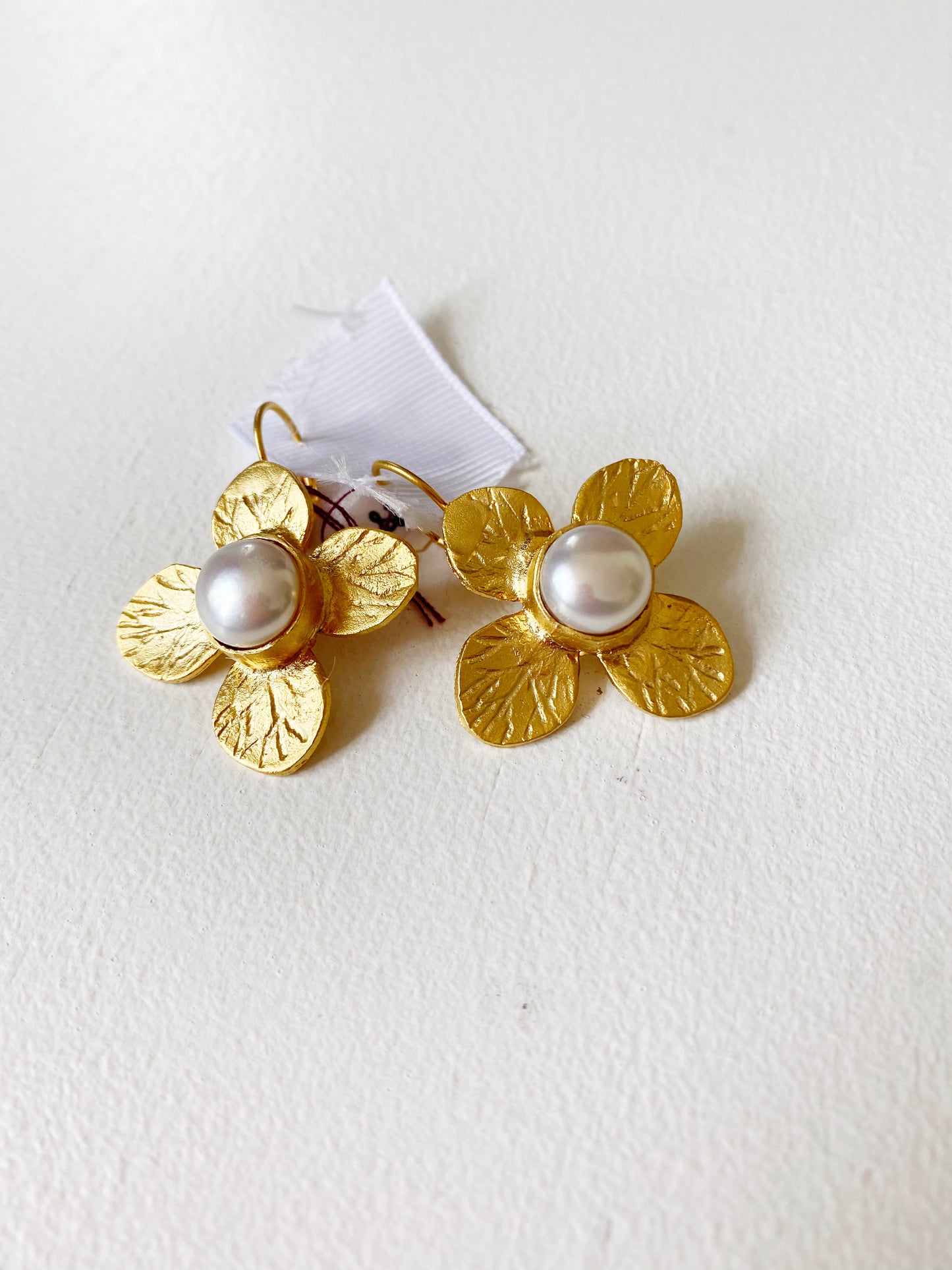 Pearl Flower Drop Earrings