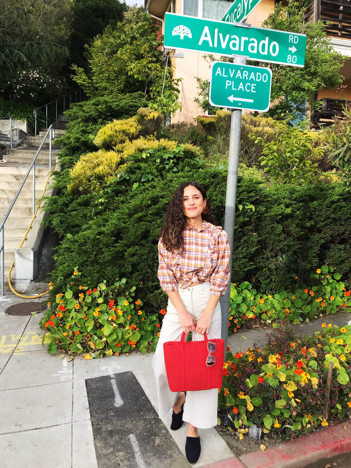 Vintage Red Woven Tote