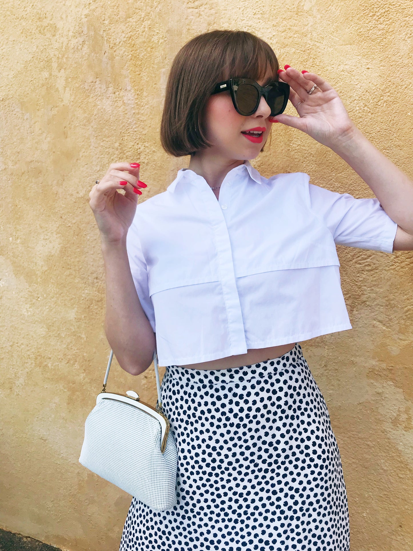 Vintage White Mesh Bag
