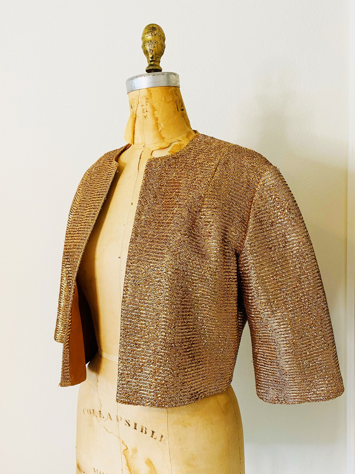 50s Gold Lurex Cropped Jacket