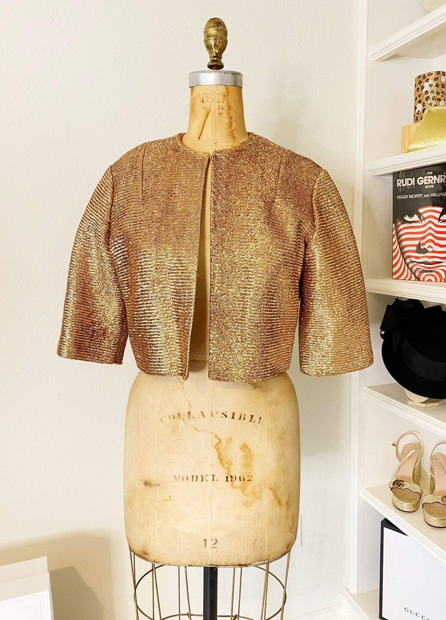 50s Gold Lurex Cropped Jacket