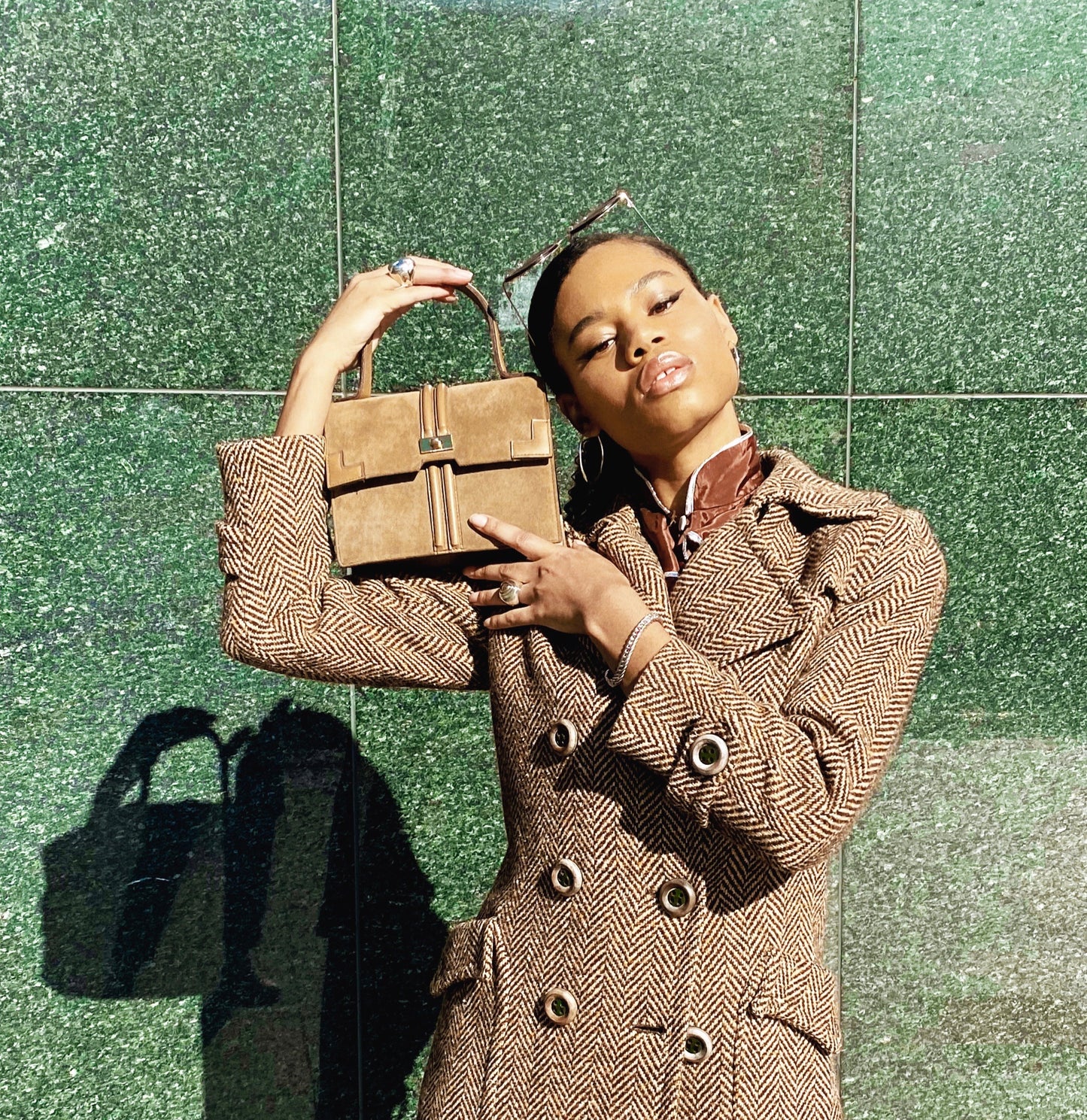 Vintage Tano Structured Suede Bag