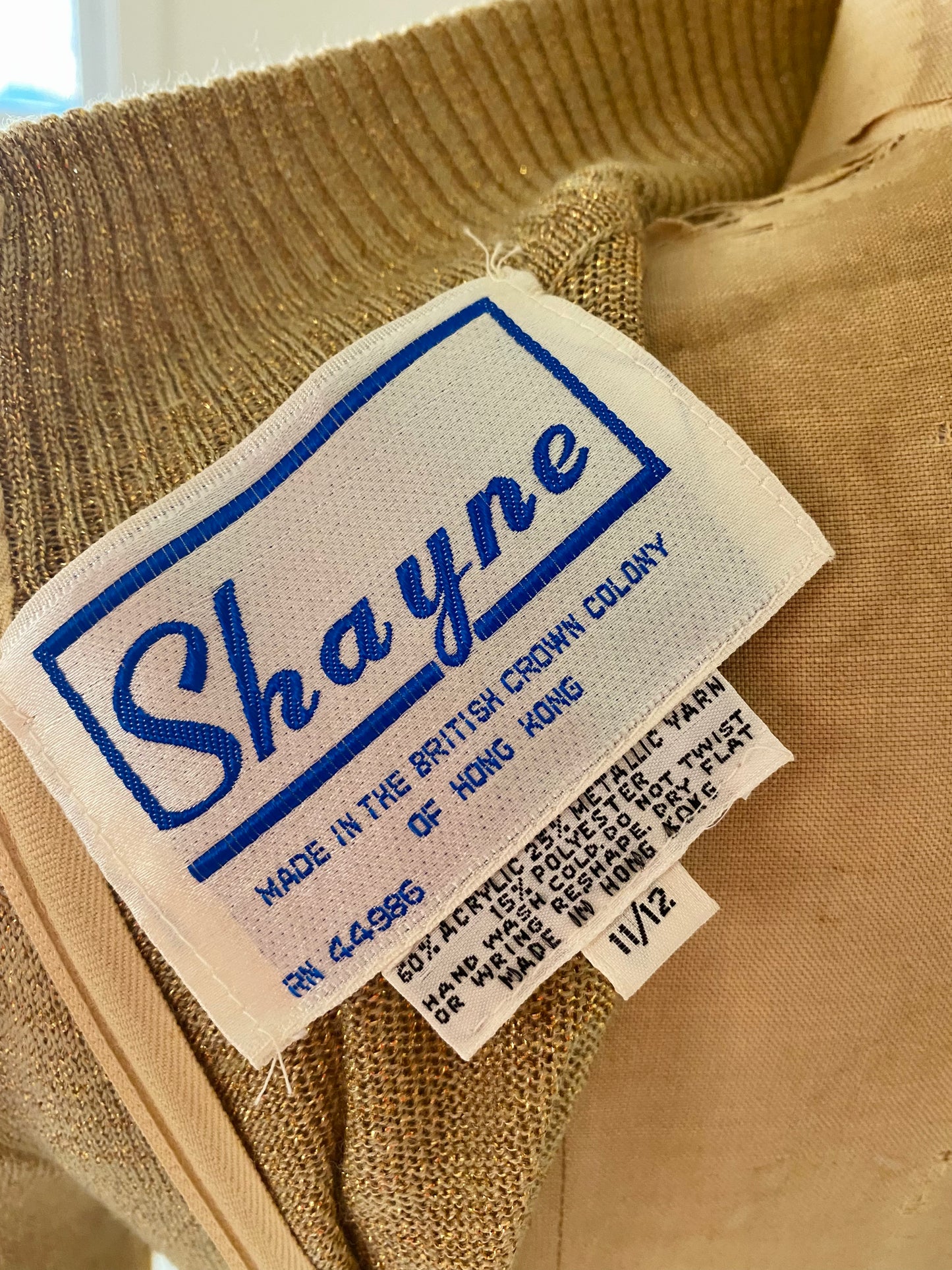 70s Gold Lurex Knit Sweater Dress