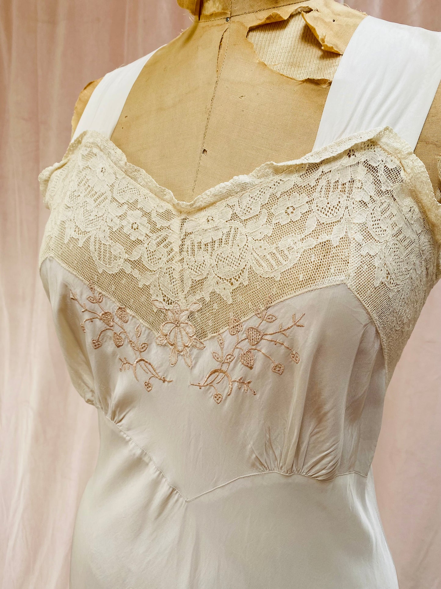 1930s Bias Cut Nightgown Slip Dress