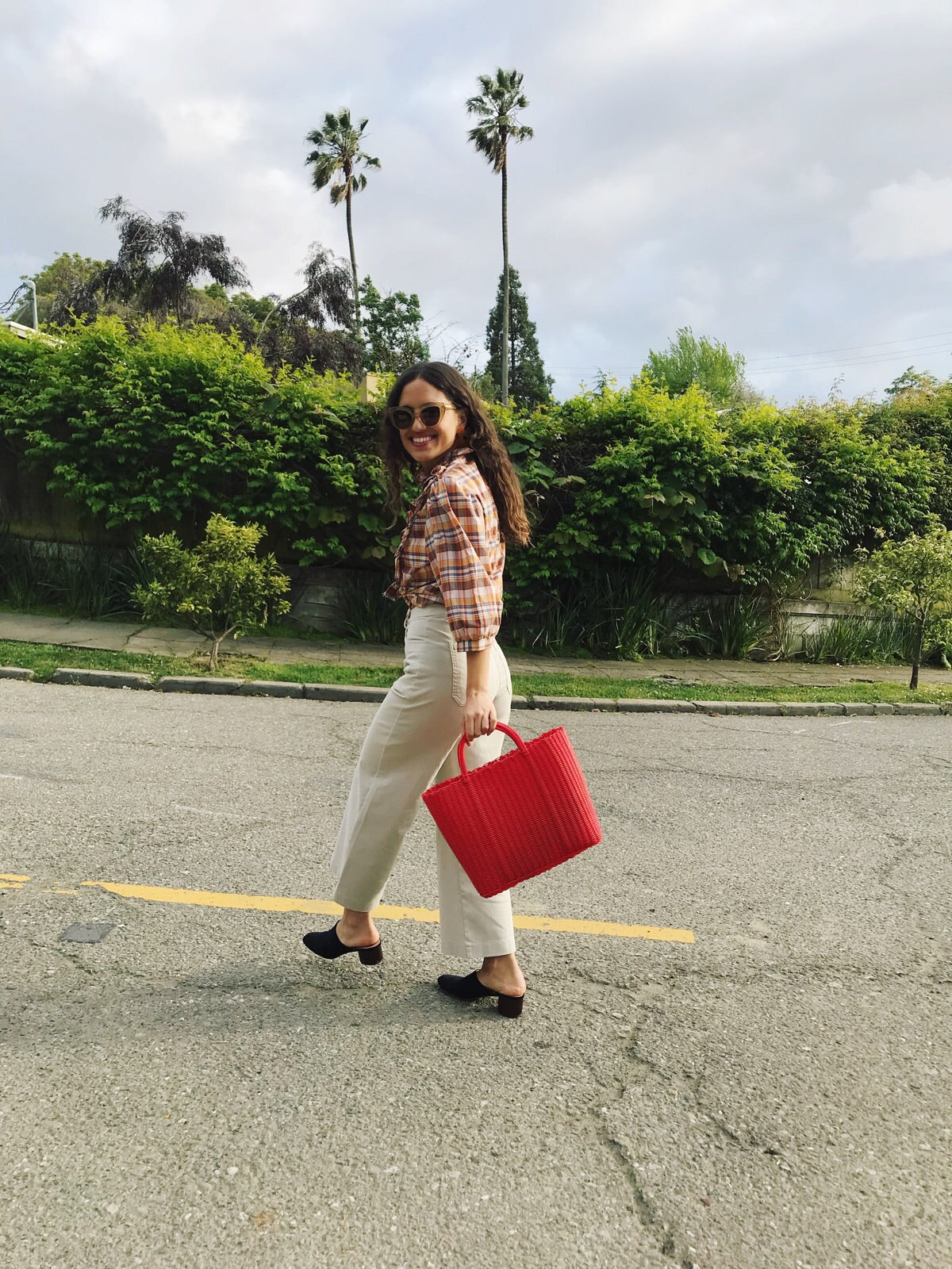 Vintage Red Woven Tote