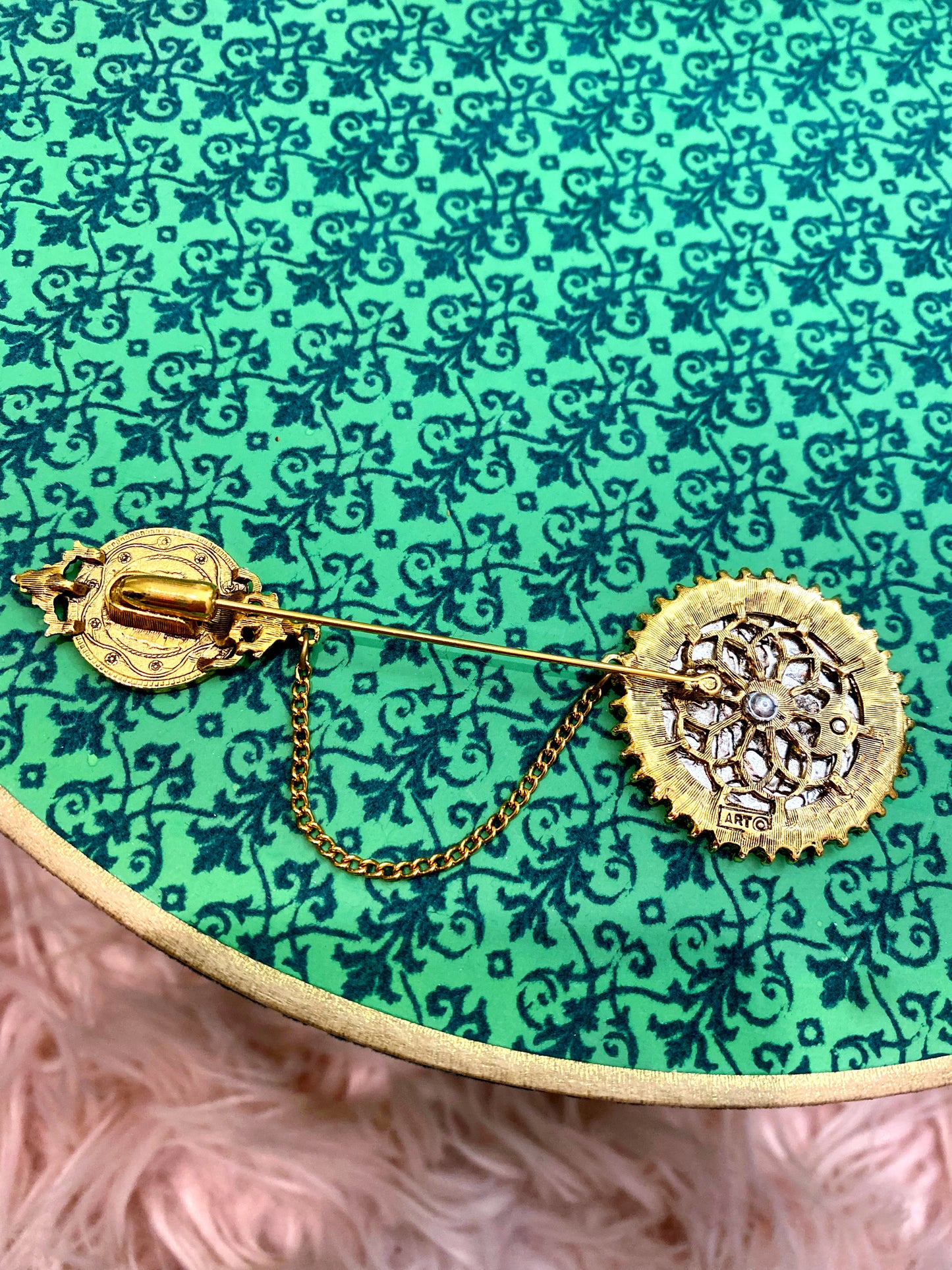 1950s-60s Signed ART Greek Coin Pin