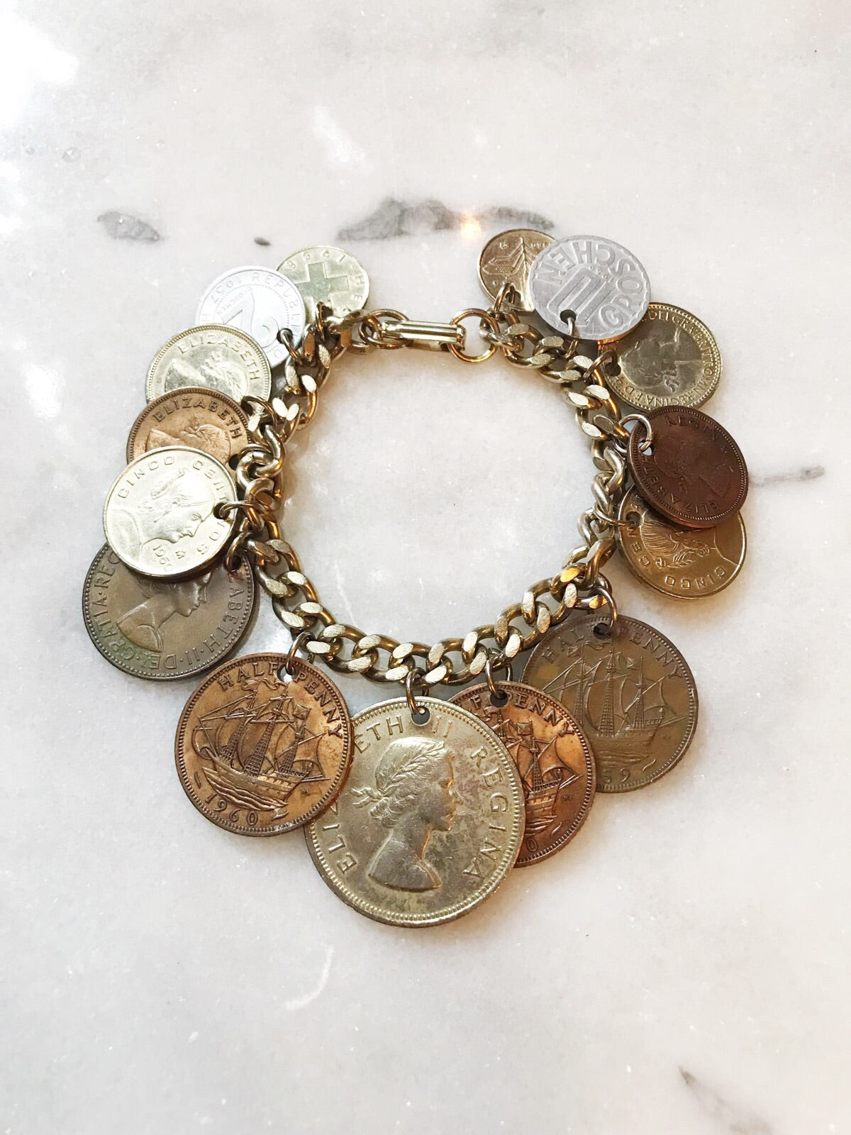 Vintage 1950s-60s Coin Bracelet