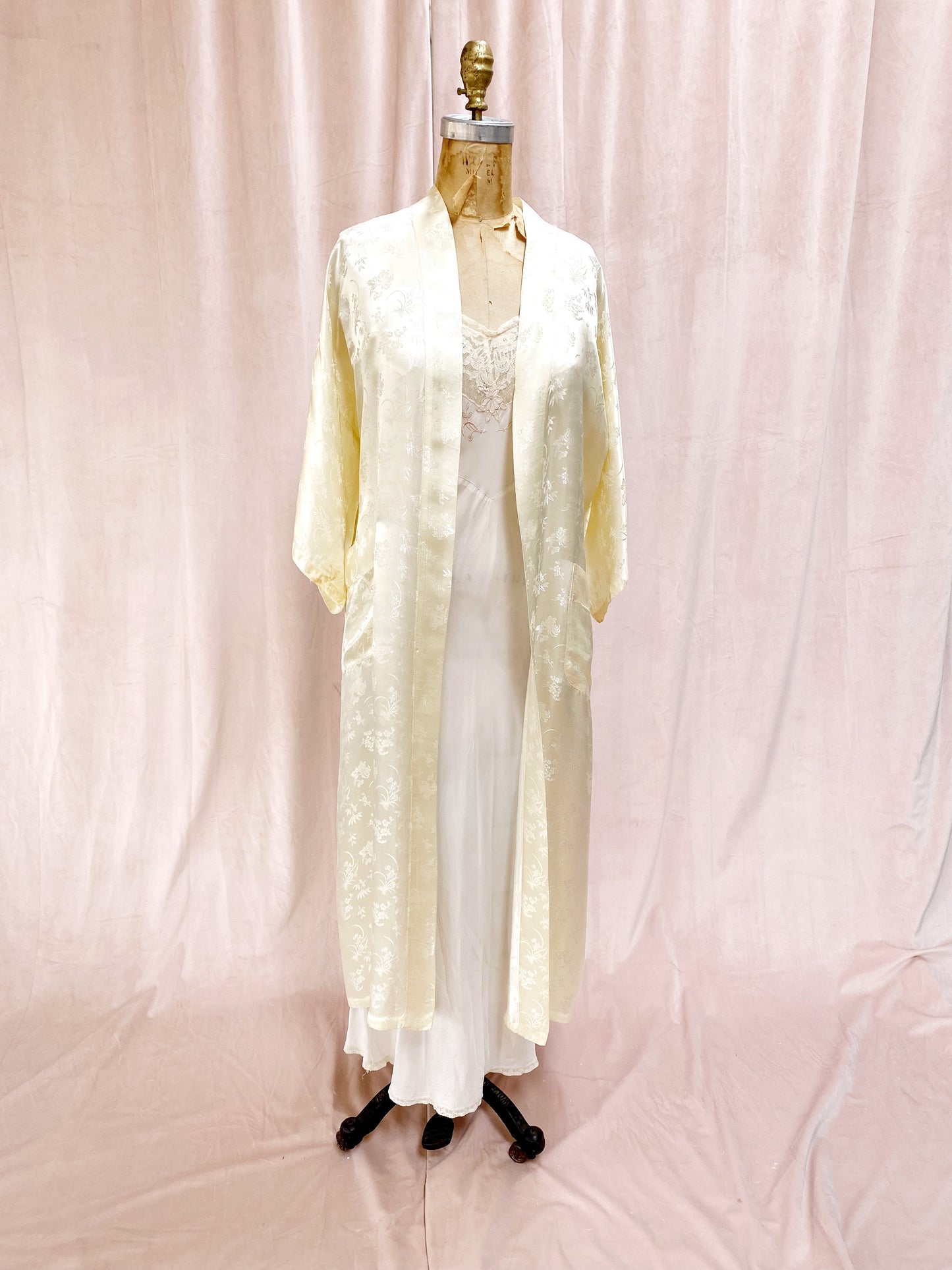 1950s Ivory Silk Robe