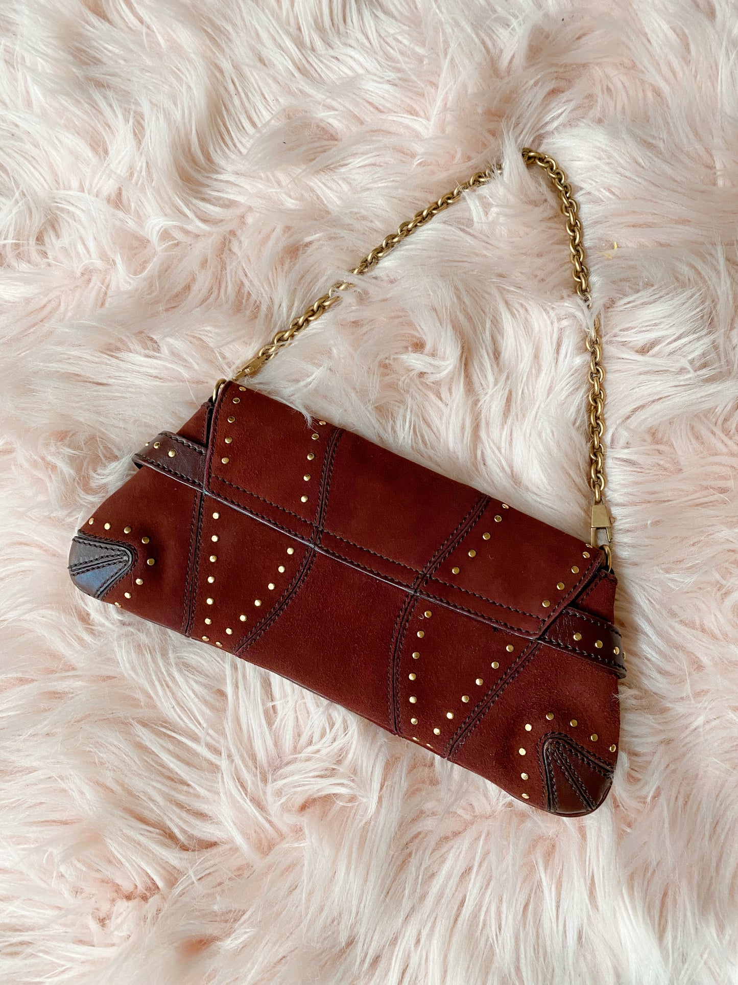 Iconic Tom Ford for Gucci 1990s Suede Horsebit Bag