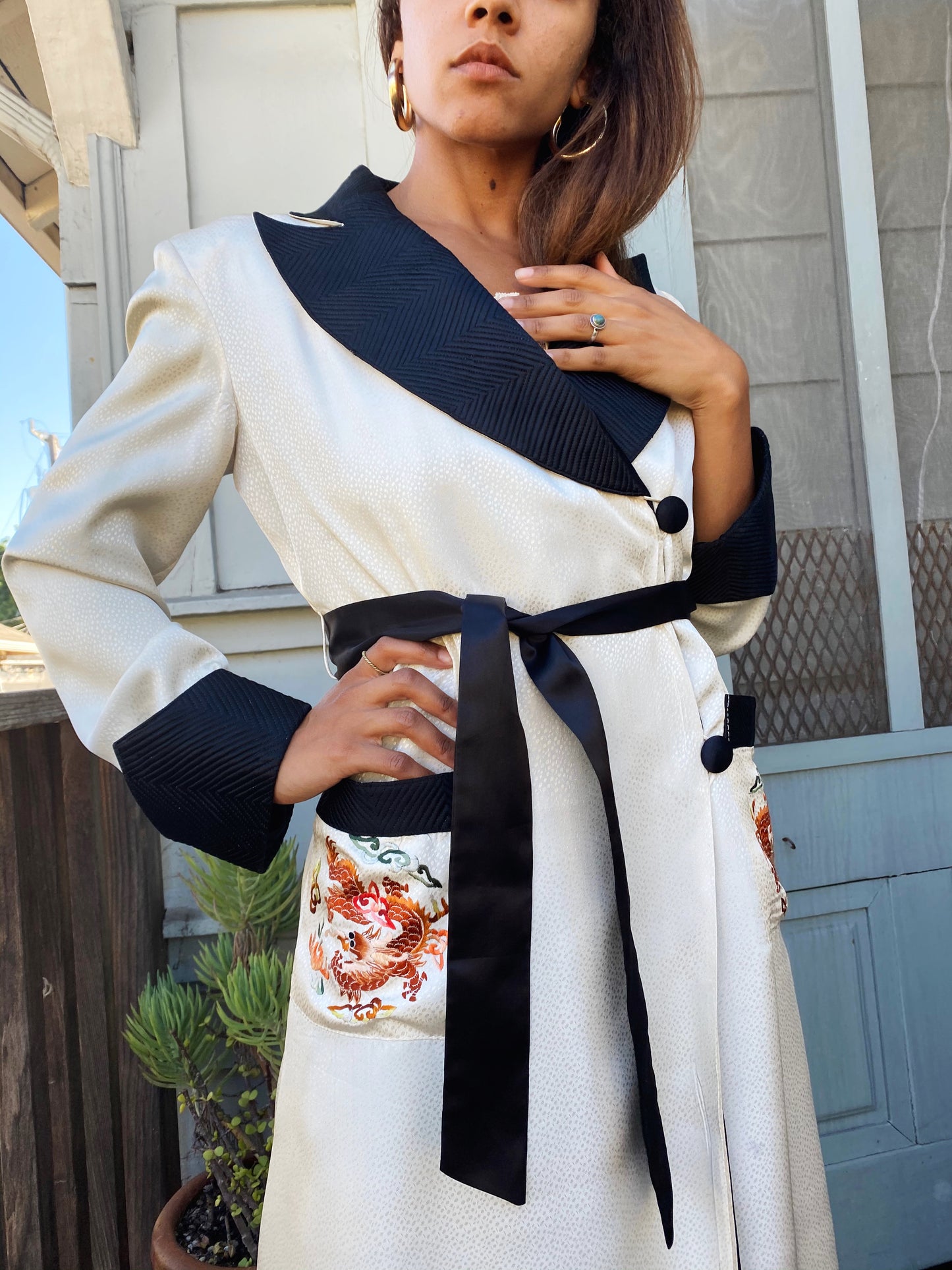 The Madame 1940s Silk Robe