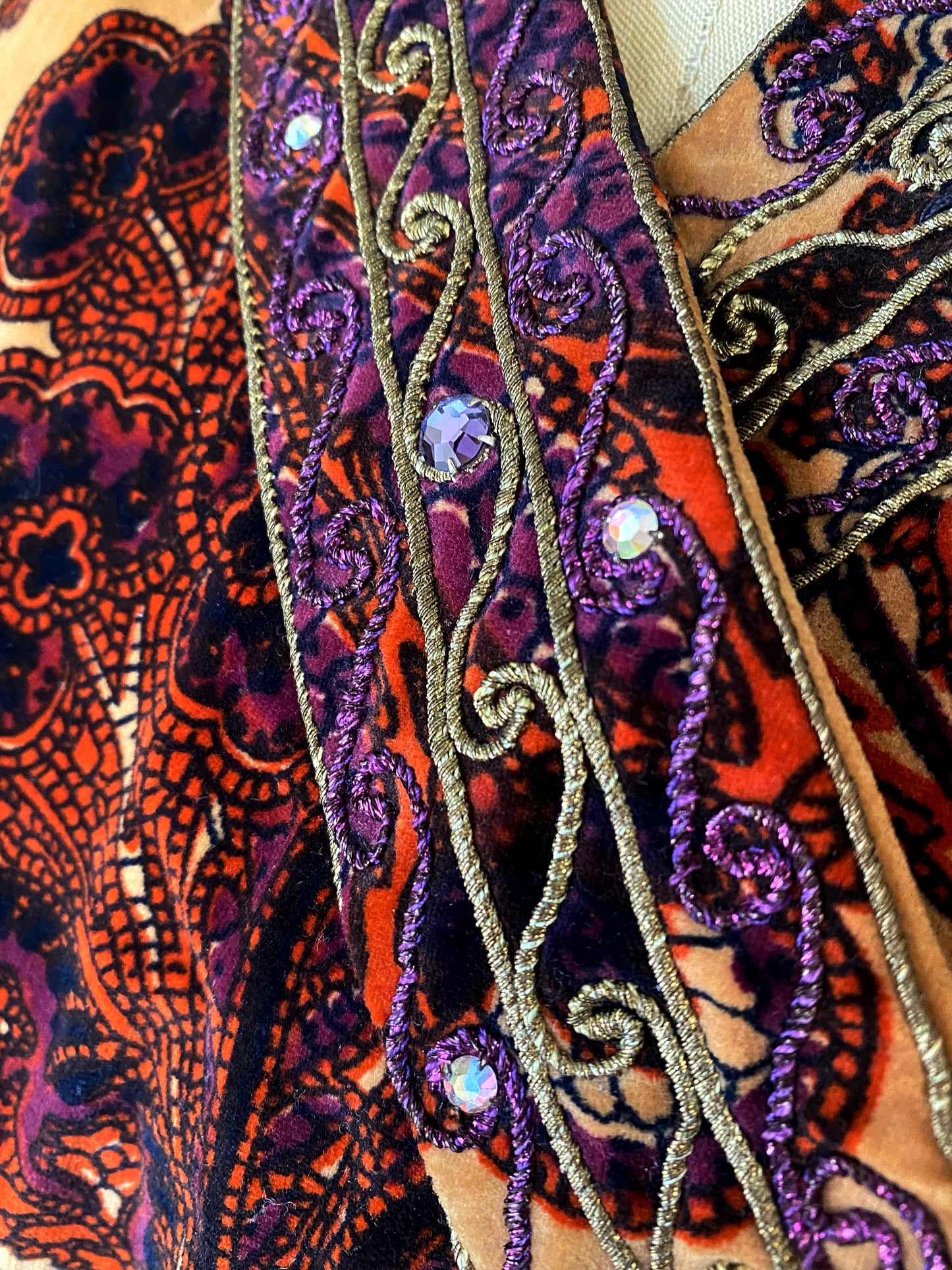 1960s Mr. Mort Velvet Paisley Dress/Coat