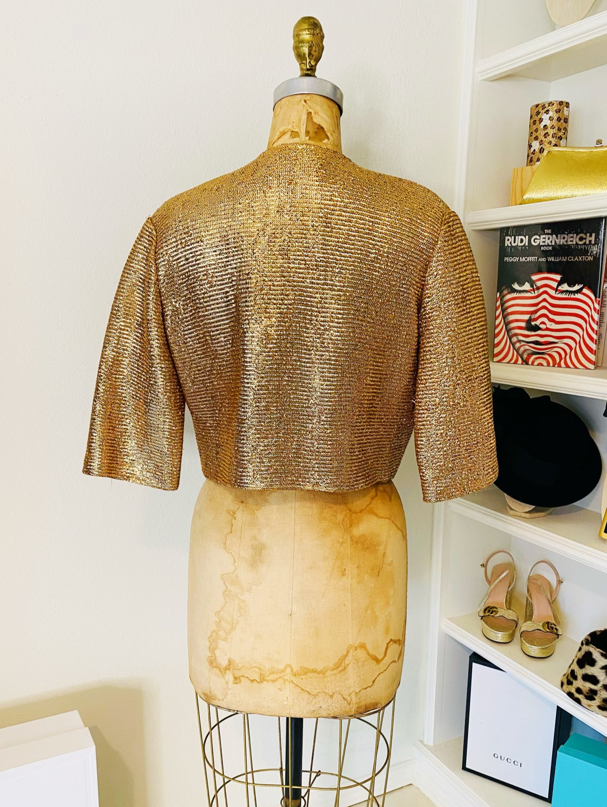 50s Gold Lurex Cropped Jacket