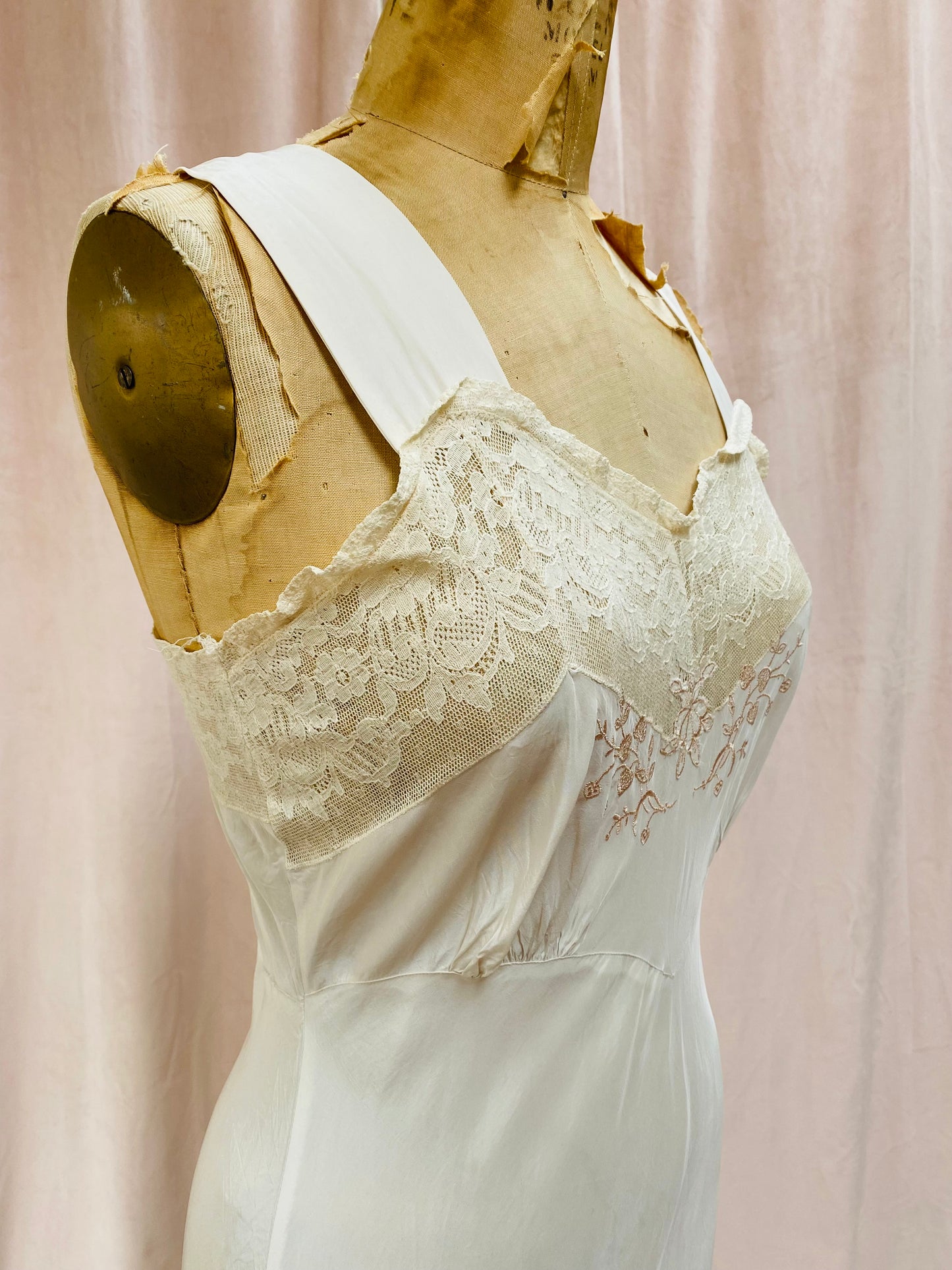 1930s Bias Cut Nightgown Slip Dress