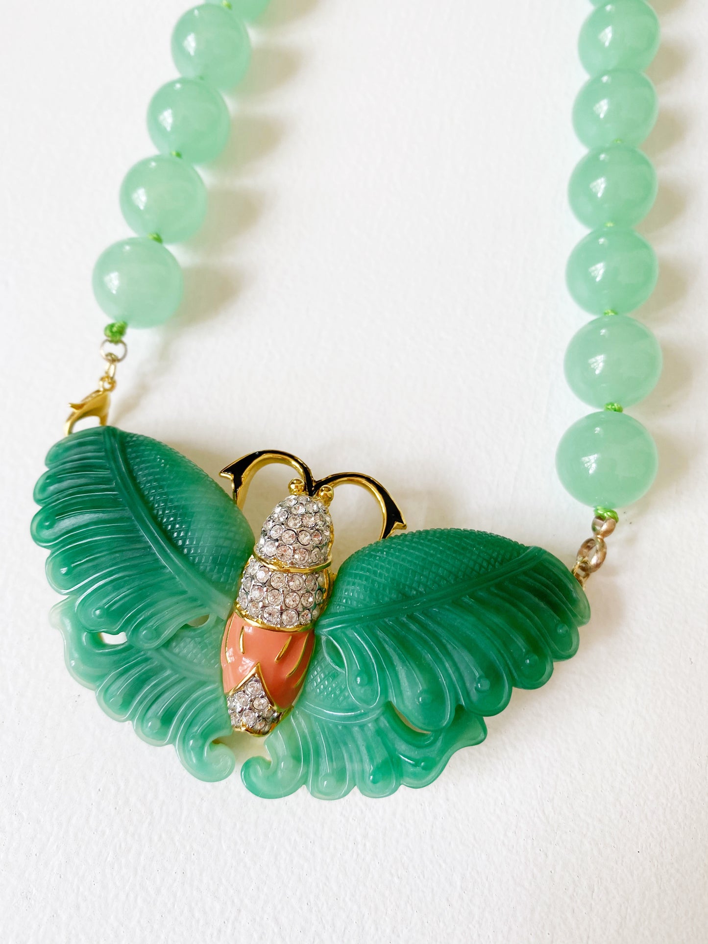 Jade Moth Necklace